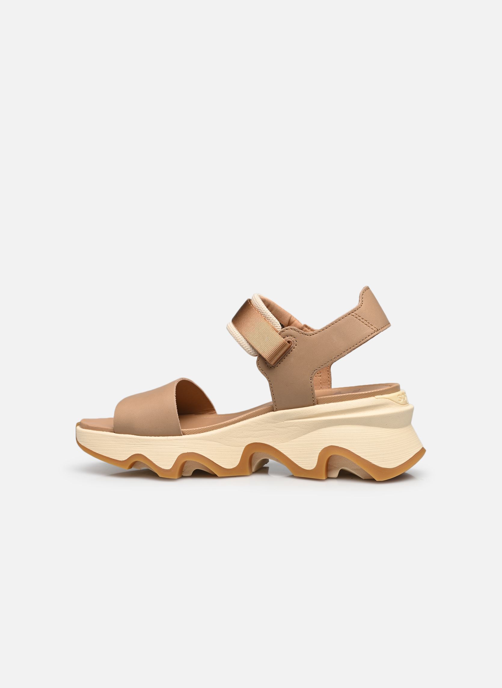 Sandalias y plataformas de cuña KINETIC IMPACT Y-STRAP HIGH SANDAL mujer beige Sorel Sandalias y plataformas de cuña KINETIC IMPACT Y-STRAP HIGH SANDAL mujer beige HONEST BEIGE, HONEY WHITE