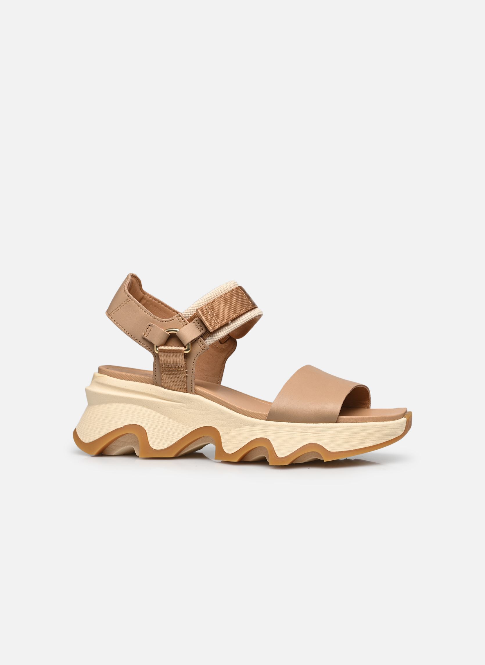 Sandalias y plataformas de cuña KINETIC IMPACT Y-STRAP HIGH SANDAL mujer beige Sorel Sandalias y plataformas de cuña KINETIC IMPACT Y-STRAP HIGH SANDAL mujer beige HONEST BEIGE, HONEY WHITE
