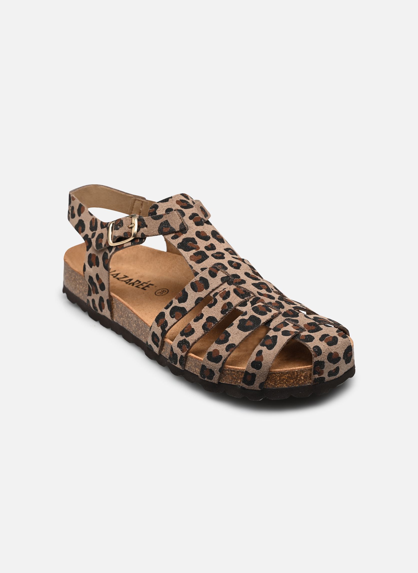 Sandales plates GAIA femme marron Nazarée Footcare Sandales plates GAIA femme marron LÉOPARD CLAIR
