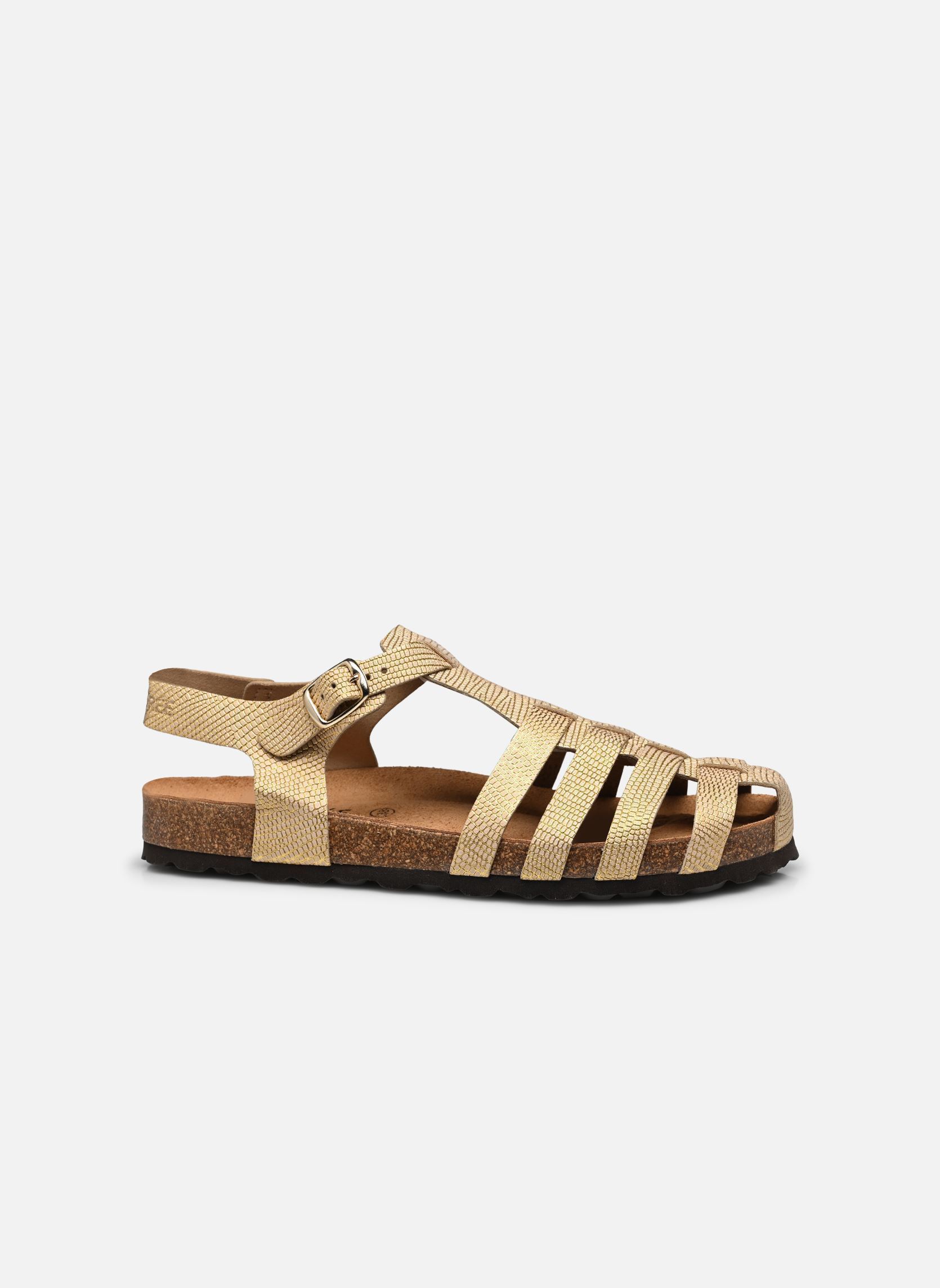Platte sandalen GAIA dames goud en brons Nazarée Footcare Platte sandalen GAIA dames goud en brons LÉZARD DORÉ