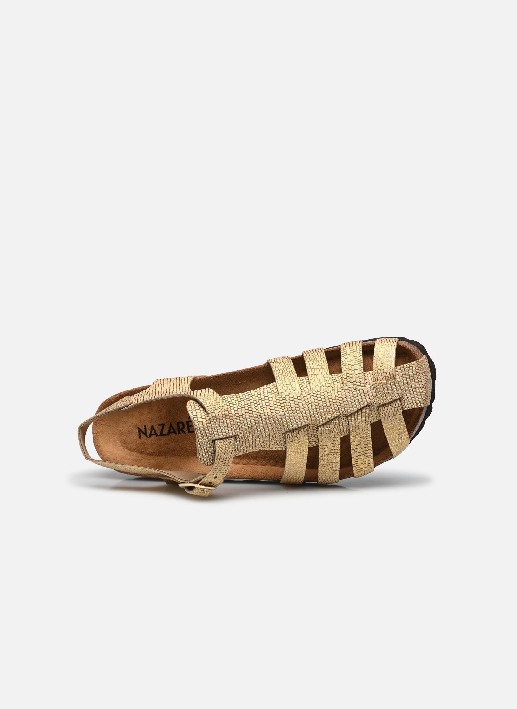 Platte sandalen GAIA dames goud en brons Nazarée Footcare Platte sandalen GAIA dames goud en brons LÉZARD DORÉ