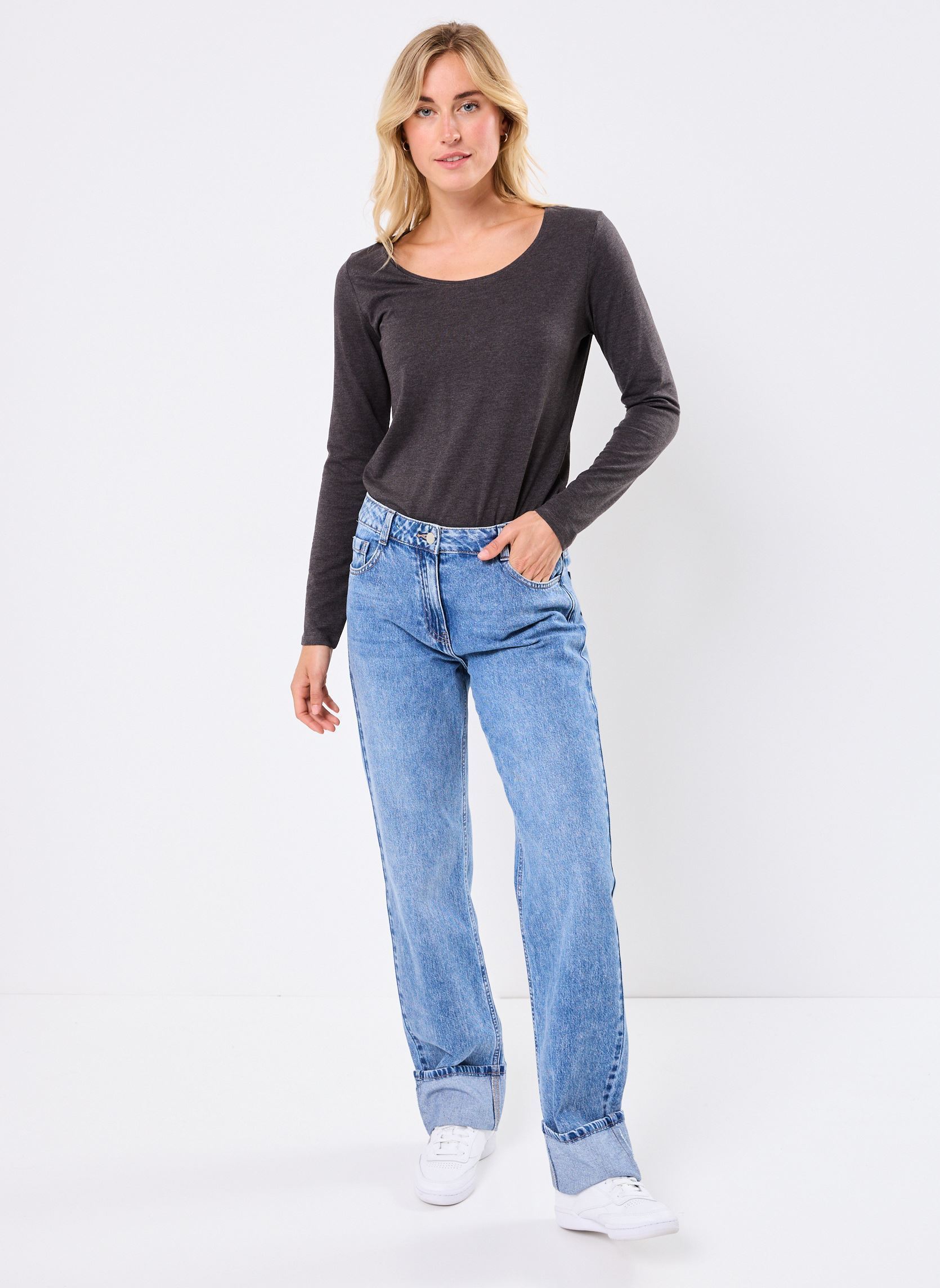 Jeans droit PALOMA femme bleu MADE BY Jeans droit PALOMA femme bleu DENIM BRUT