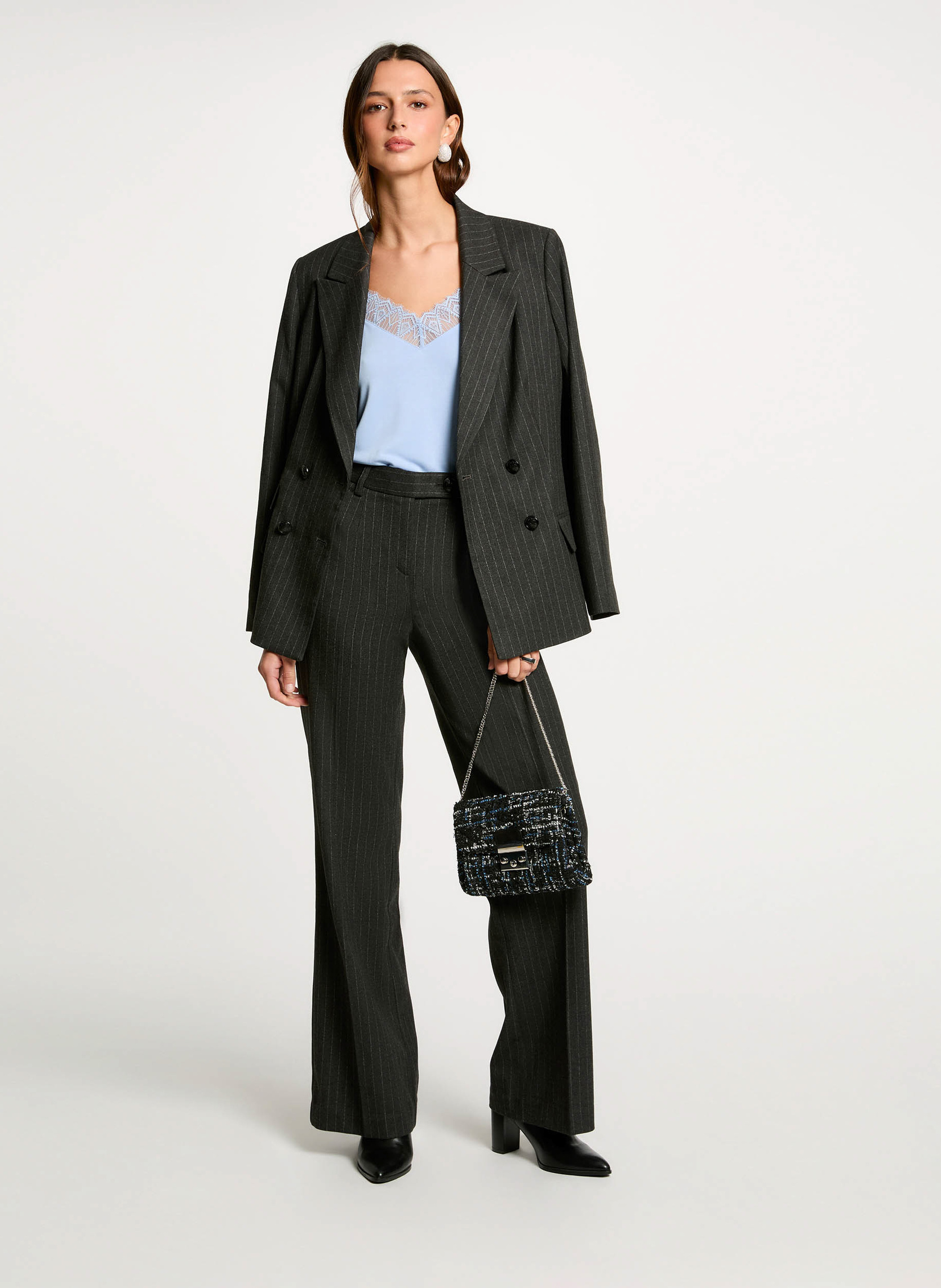 Pantalons droit 242-PTALI.F femme gris Morgan Pantalons droit 242-PTALI.F femme gris Gris