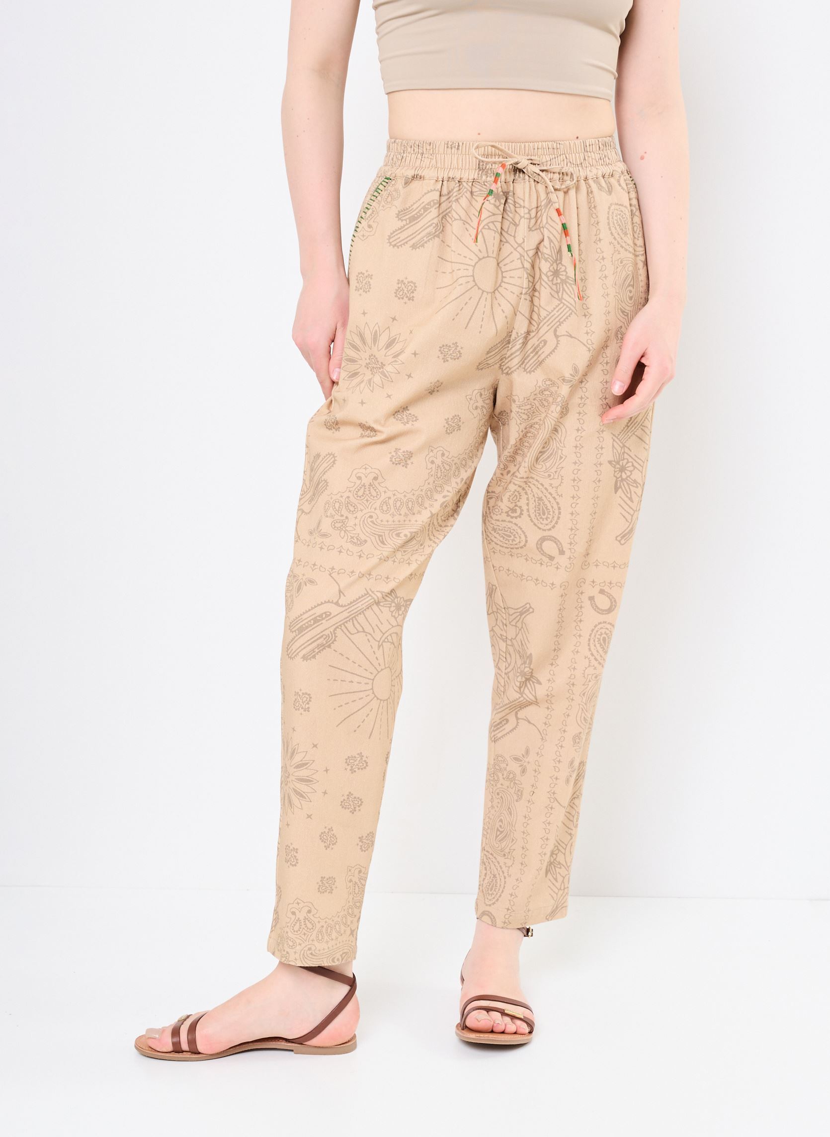 Pantalons chinos Chino Print Beige femme beige Arizona Love Pantalons chinos Chino Print Beige femme beige Beige