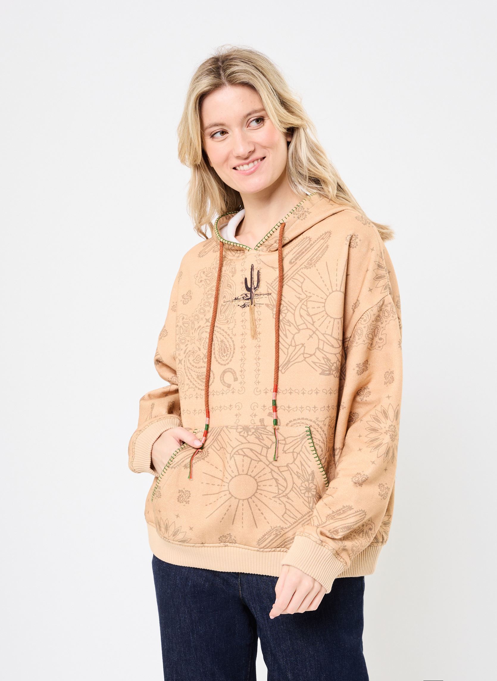 Sweats à capuche Beige Hoodie femme beige Arizona Love Sweats à capuche Beige Hoodie femme beige BEIGE