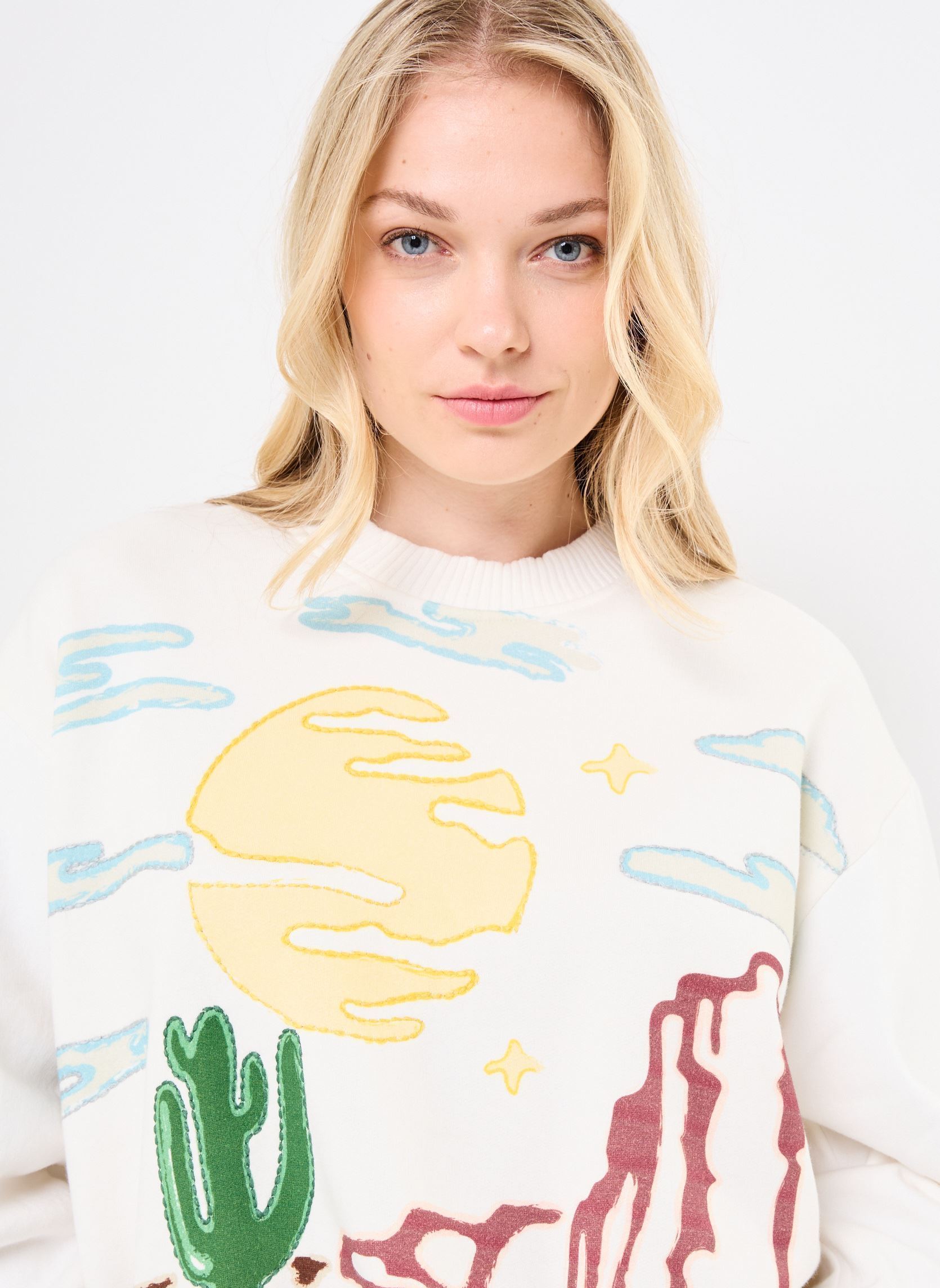Sweater Landscape Sweat dames wit Arizona Love Sweater Landscape Sweat dames wit Cream