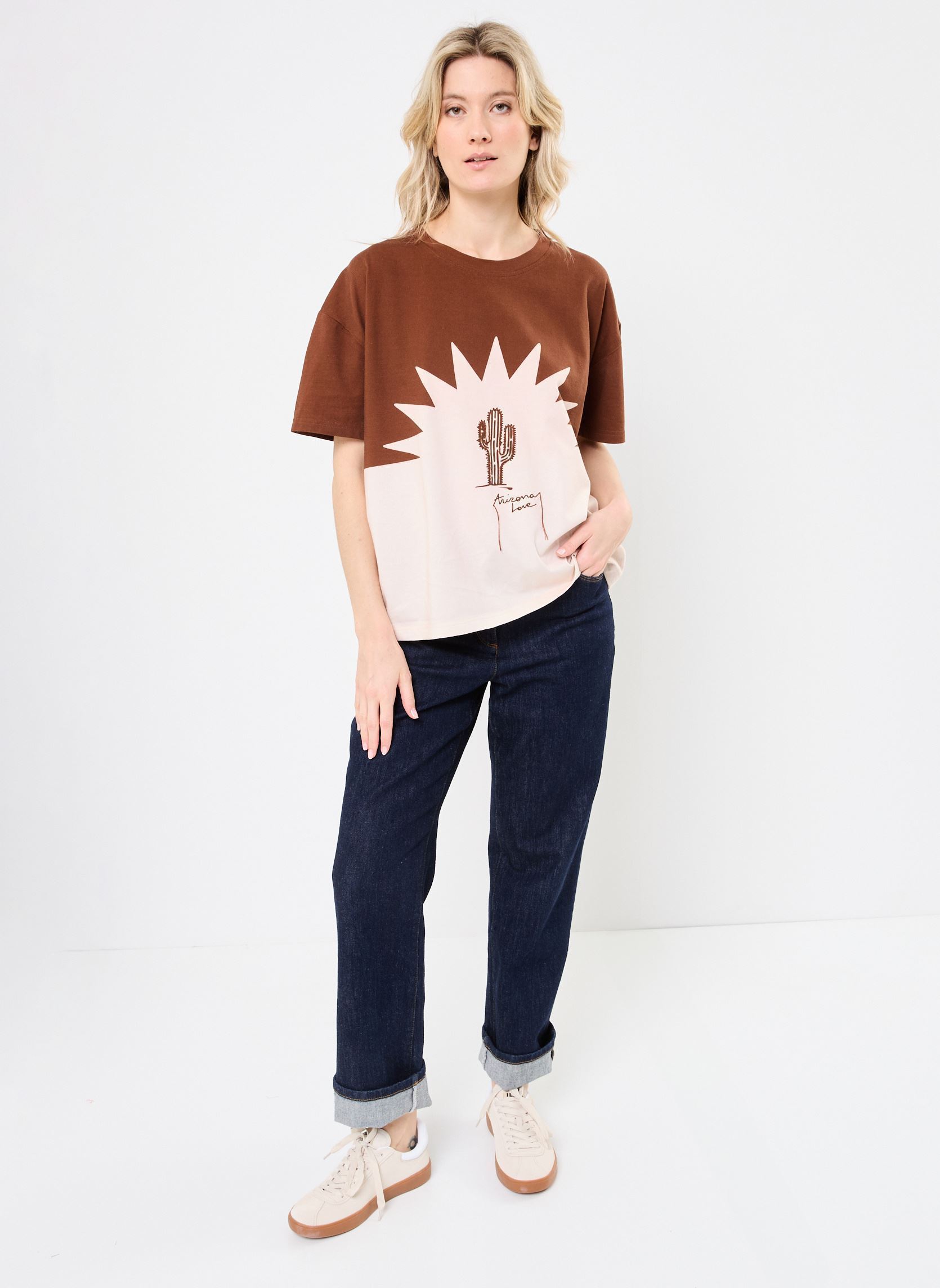 Arizona Love Kurzarm-T-Shirts T-Shirt Cactus Brown damen braun - online  kaufen | Sarenza Deutschland