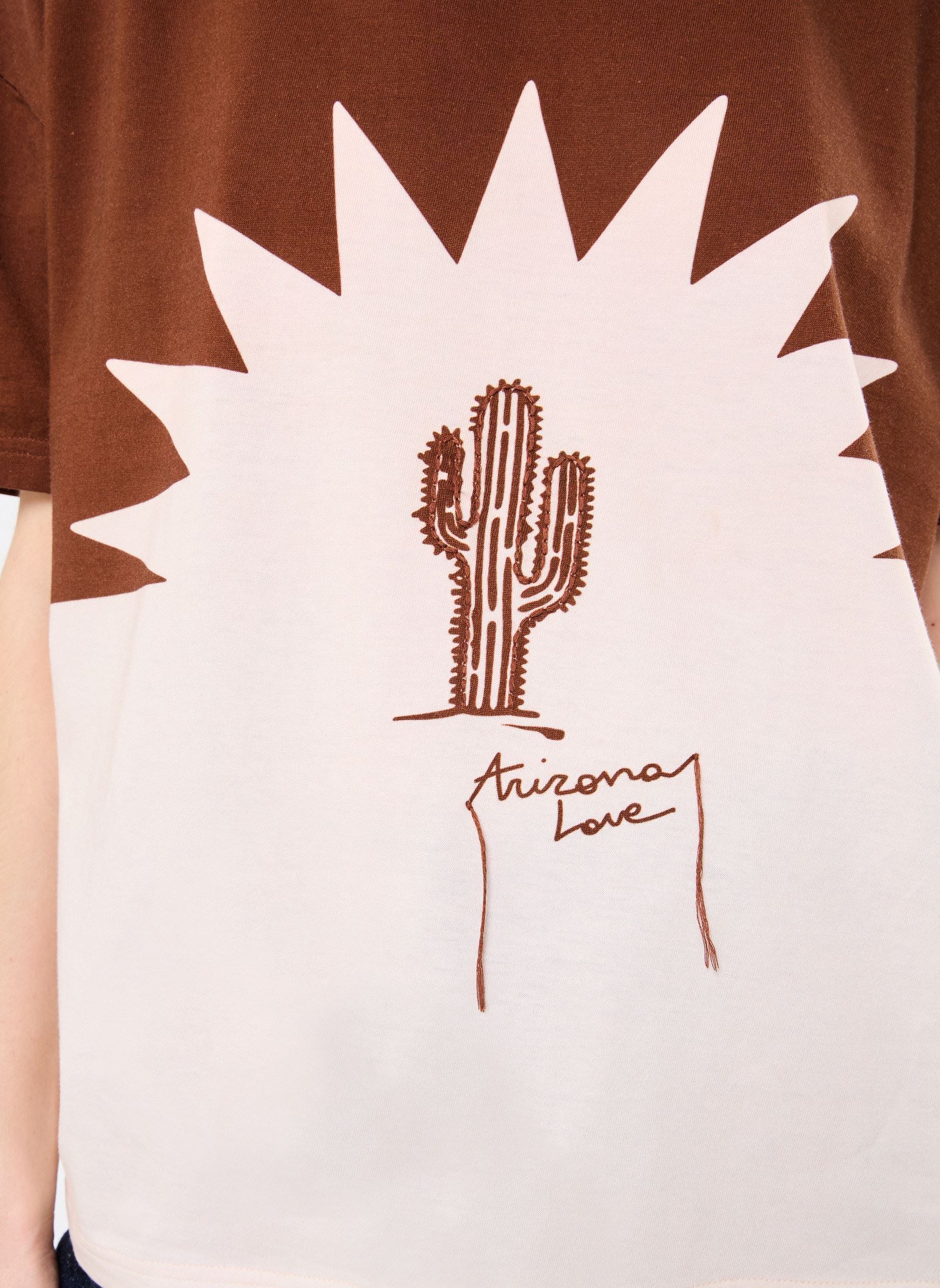 Kurzarm-T-Shirts T-Shirt Cactus Brown damen braun Arizona Love Kurzarm-T-Shirts T-Shirt Cactus Brown damen braun Brown