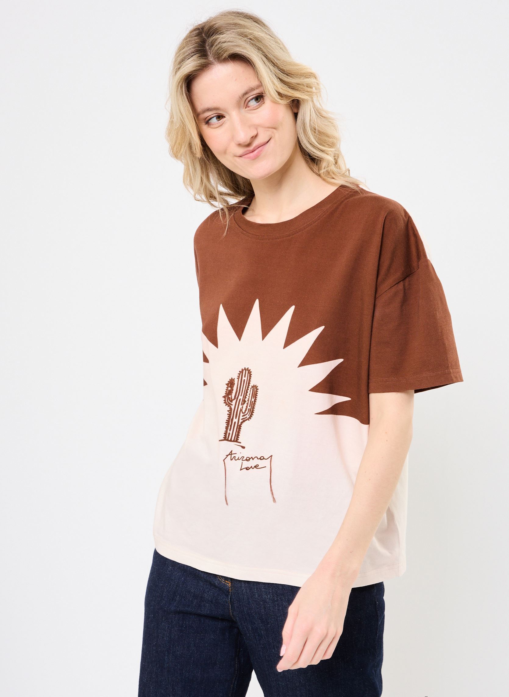 Arizona Love Kurzarm-T-Shirts T-Shirt Cactus Brown damen braun - online  kaufen | Sarenza Deutschland
