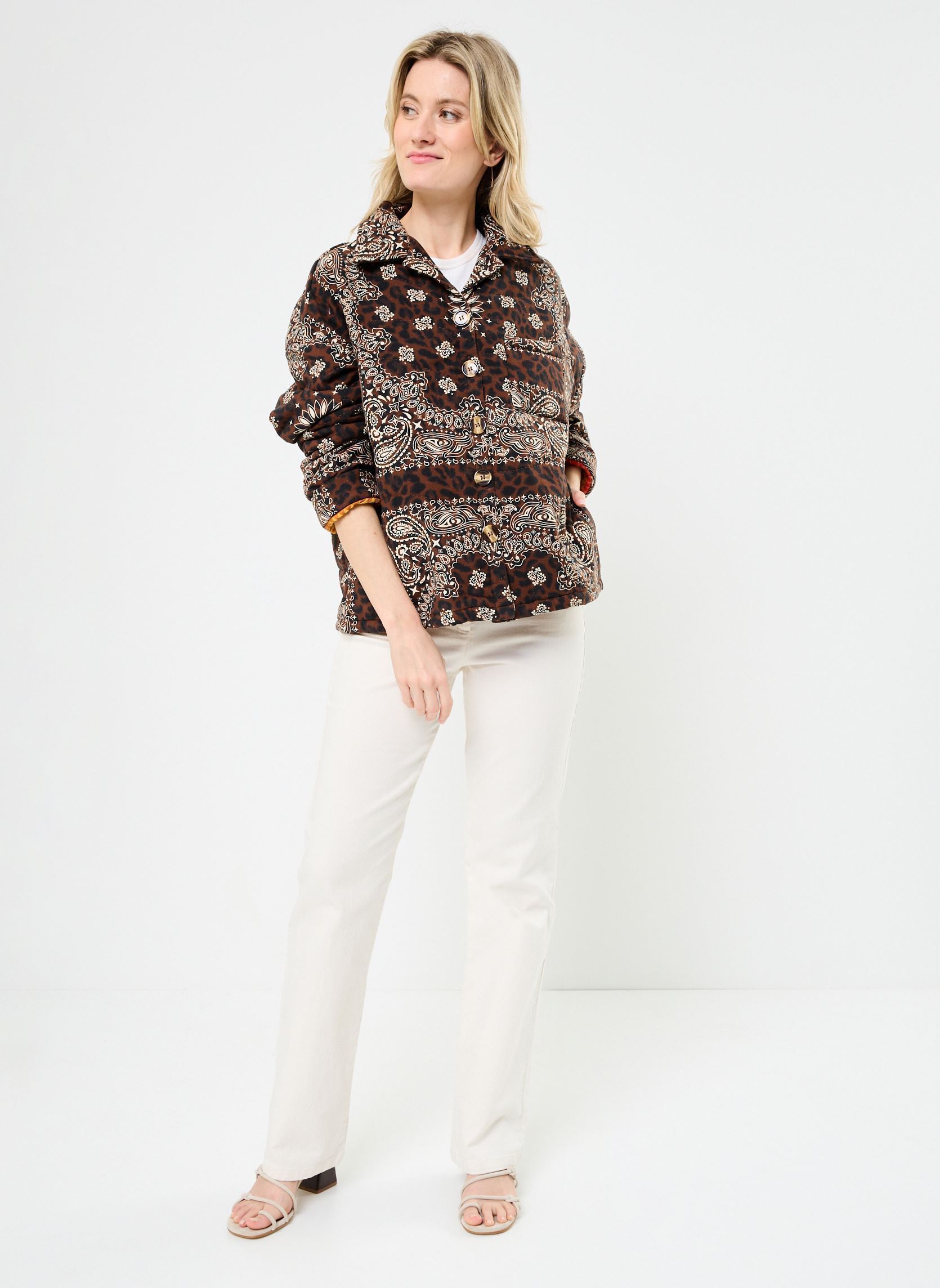Jassen Leopard Quilt Jacket dames bruin Arizona Love Jassen Leopard Quilt Jacket dames bruin Brown
