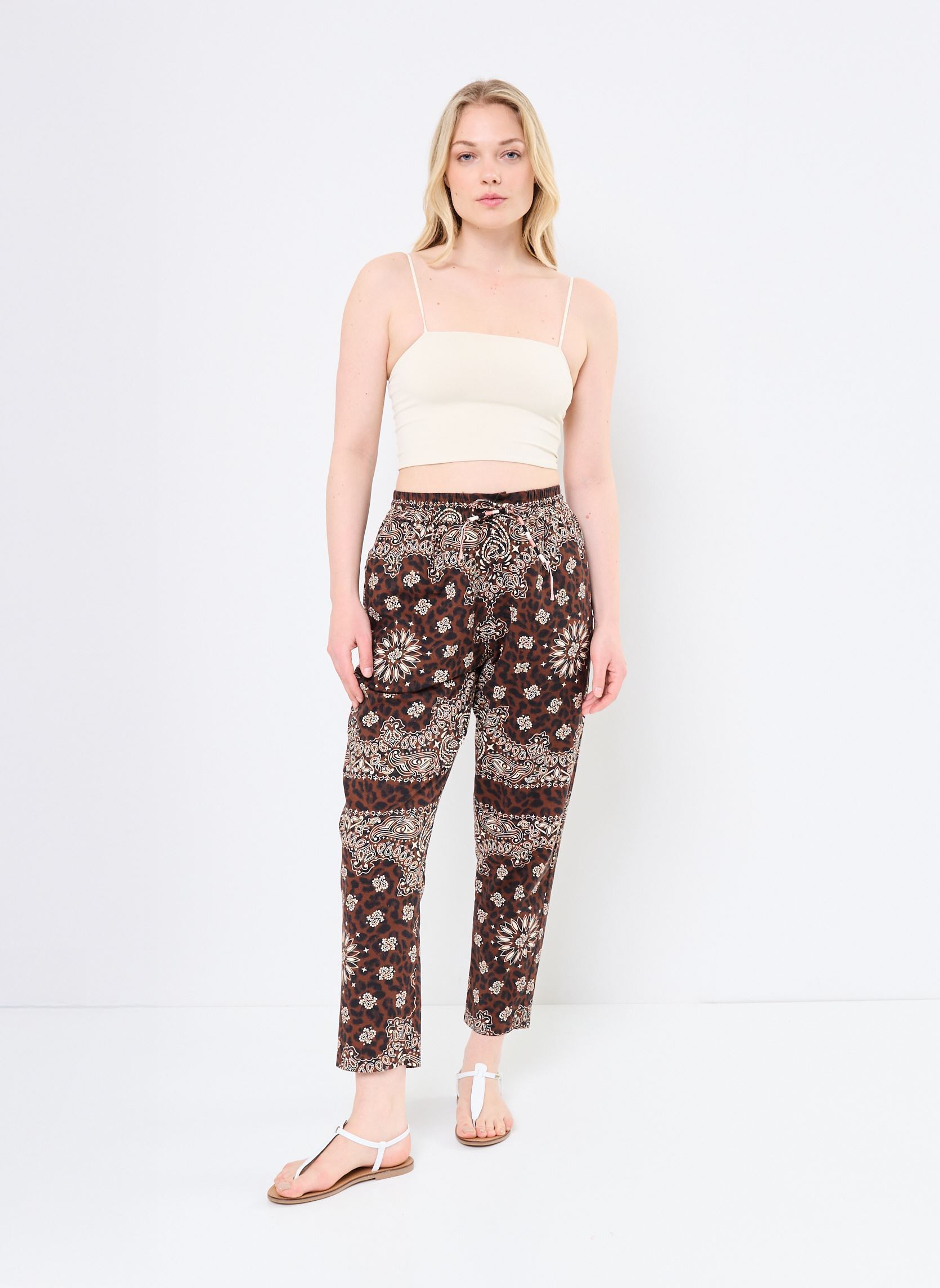 Rechte broeken Leopard Pants dames bruin Arizona Love Rechte broeken Leopard Pants dames bruin Brown