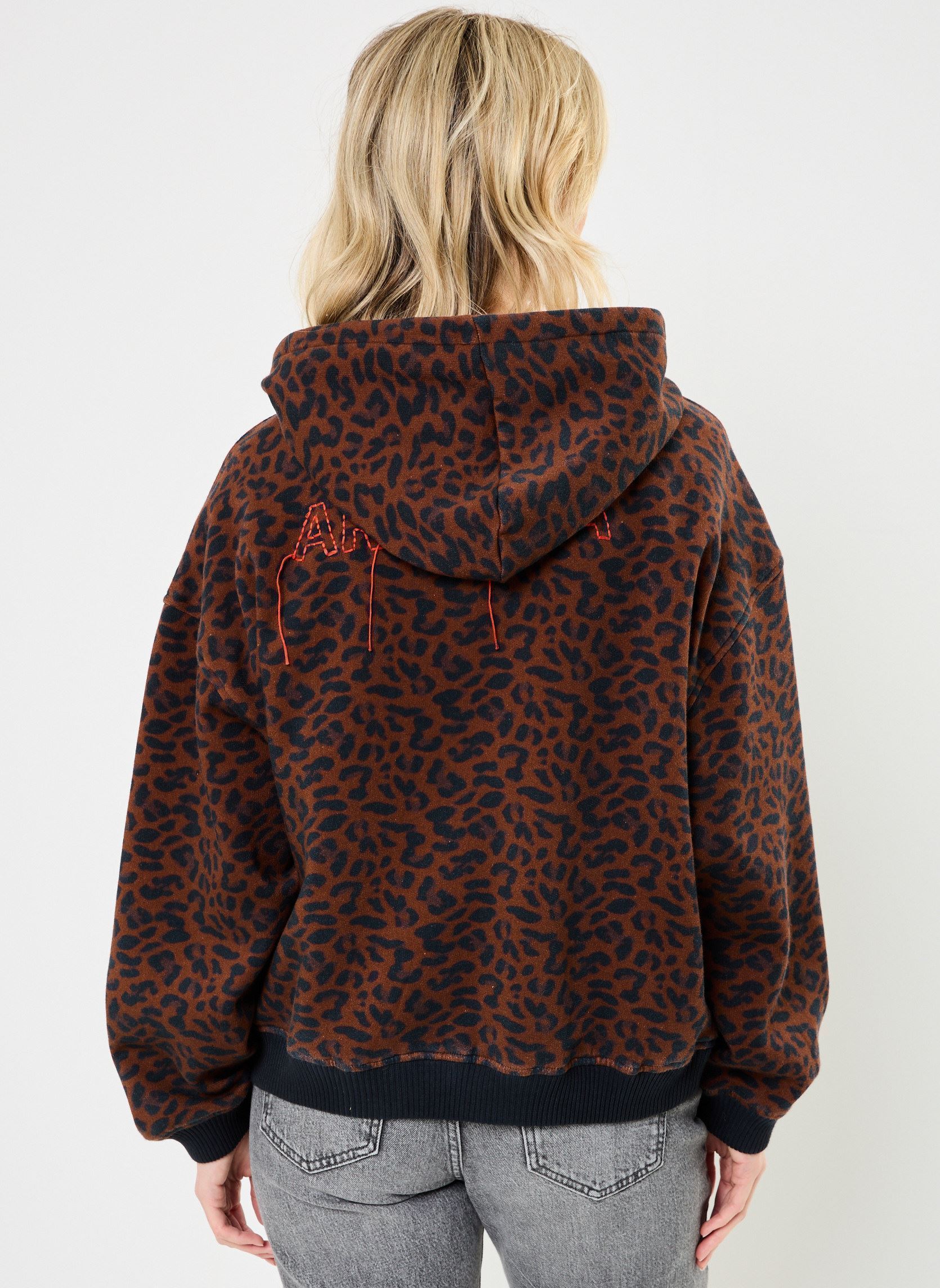Kapuzenpullover Leopard Sweat damen braun Arizona Love Kapuzenpullover Leopard Sweat damen braun Brown