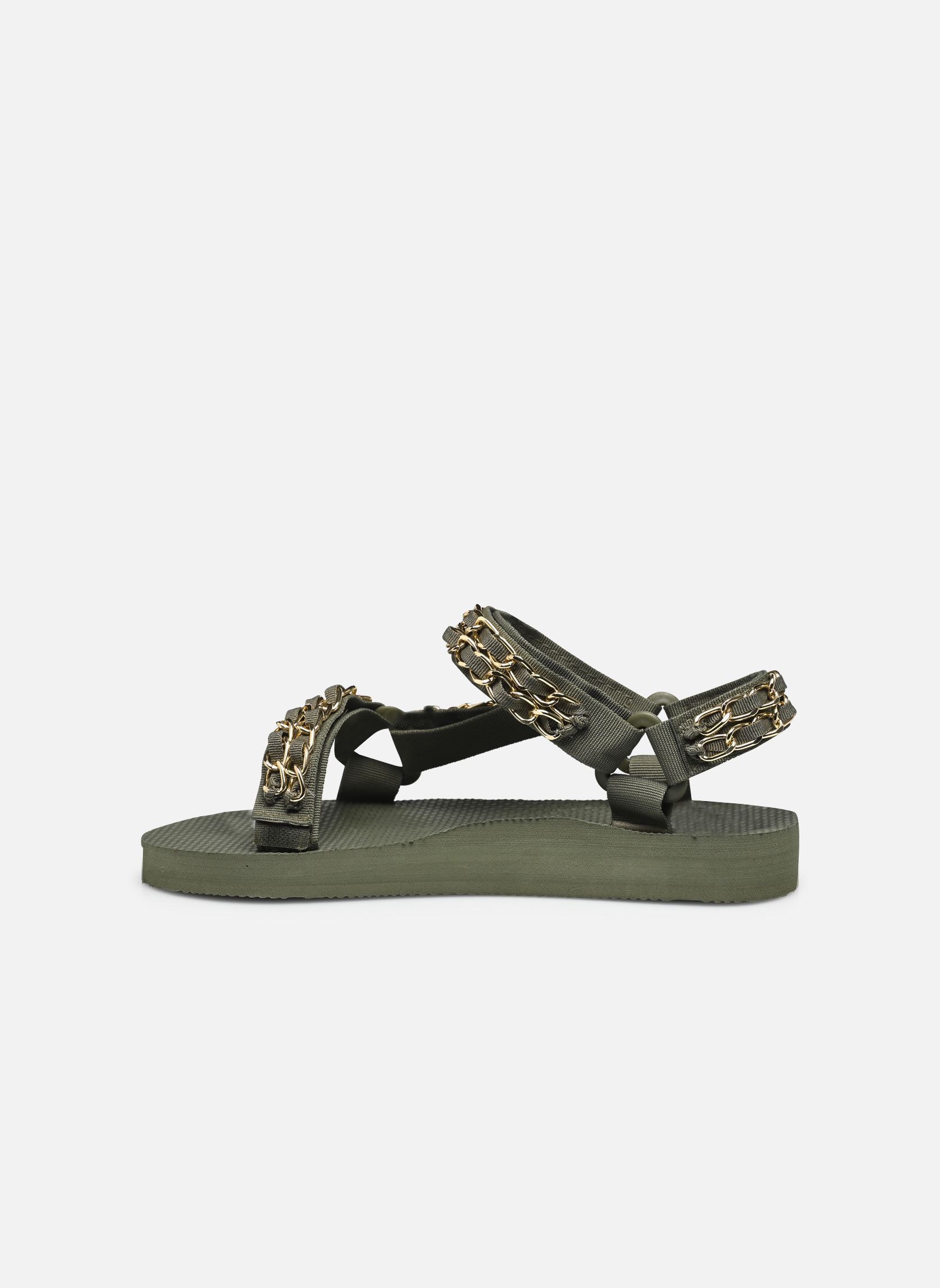 Platte sandalen Trekky Chain dames groen Arizona Love Platte sandalen Trekky Chain dames groen Kaki gold