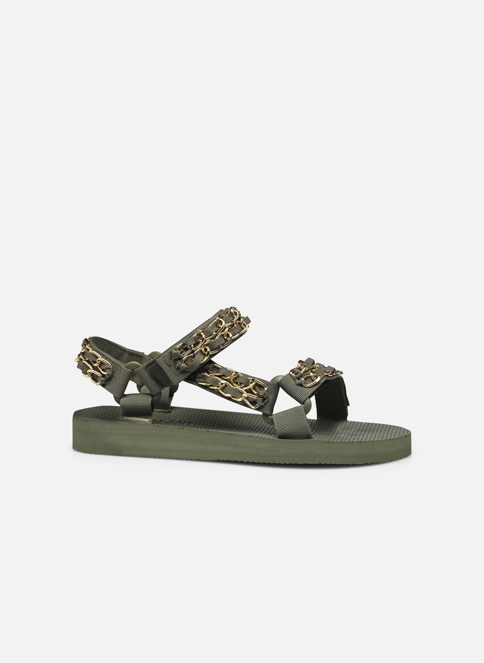 Platte sandalen Trekky Chain dames groen Arizona Love Platte sandalen Trekky Chain dames groen Kaki gold