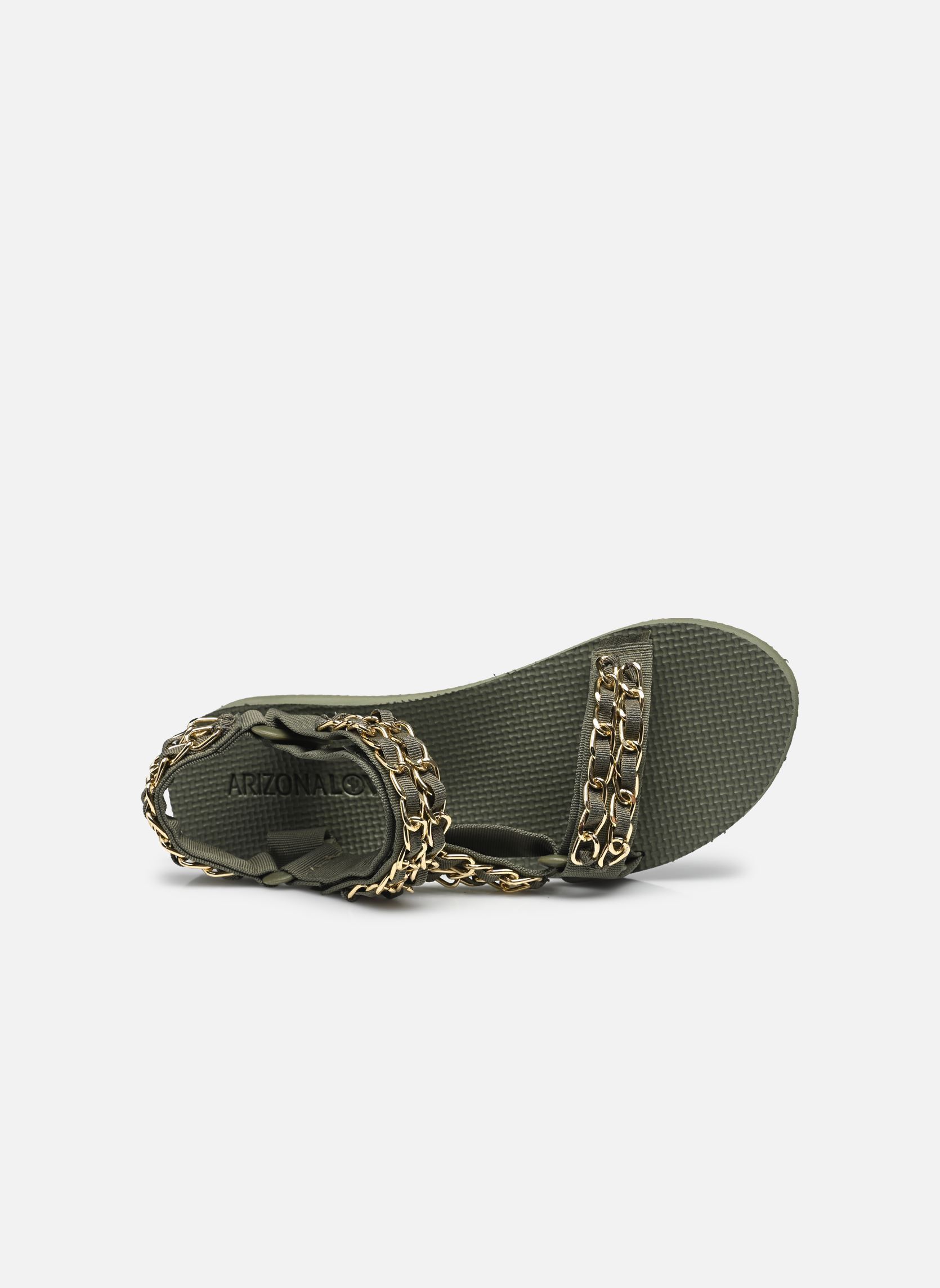 Platte sandalen Trekky Chain dames groen Arizona Love Platte sandalen Trekky Chain dames groen Kaki gold
