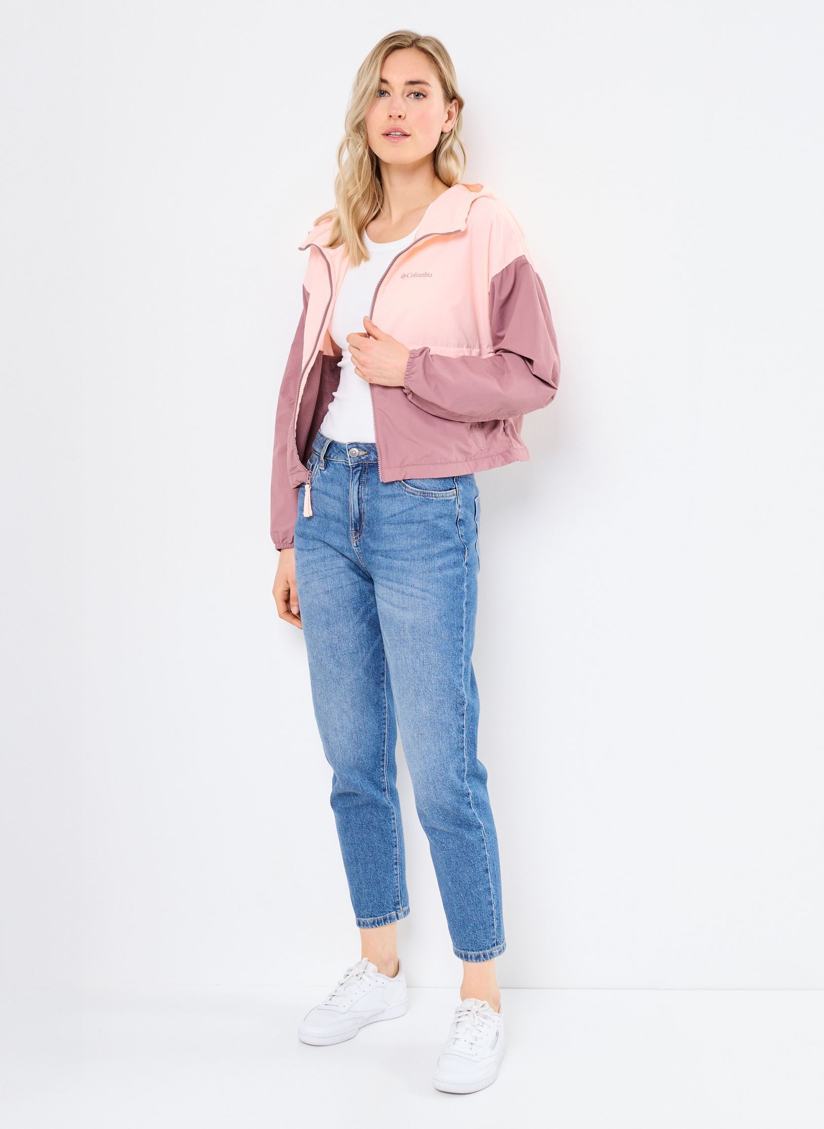 Windjacks Spire Valley Cropped Windbreaker dames roze Columbia Windjacks Spire Valley Cropped Windbreaker dames roze PINK SAND, FIG