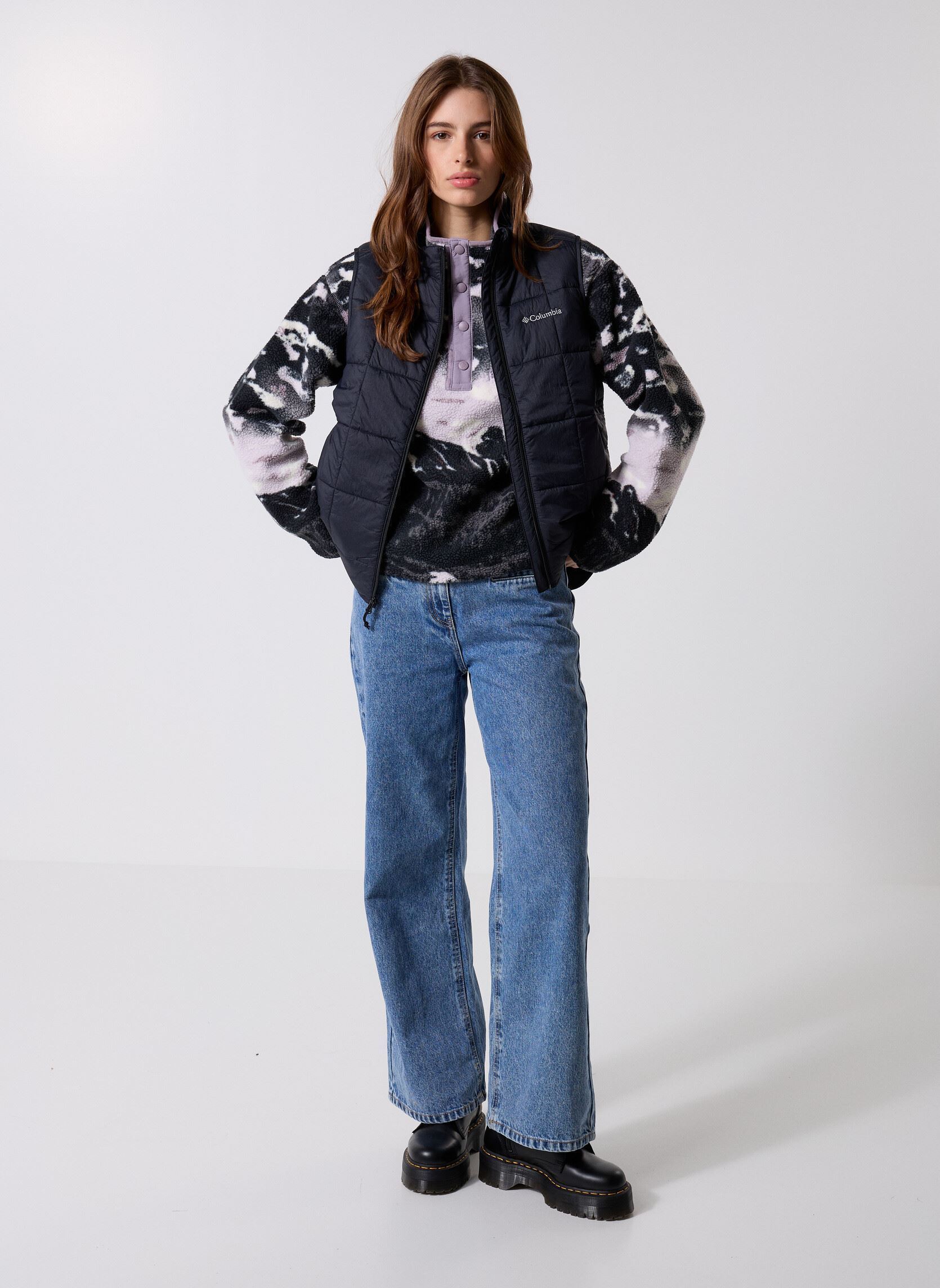 Vestes polaires Helvetia II Printed Cropped Half Snap femme violet Columbia Vestes polaires Helvetia II Printed Cropped Half Snap femme violet SHALE PURPLE SISTERS, SHALE PU