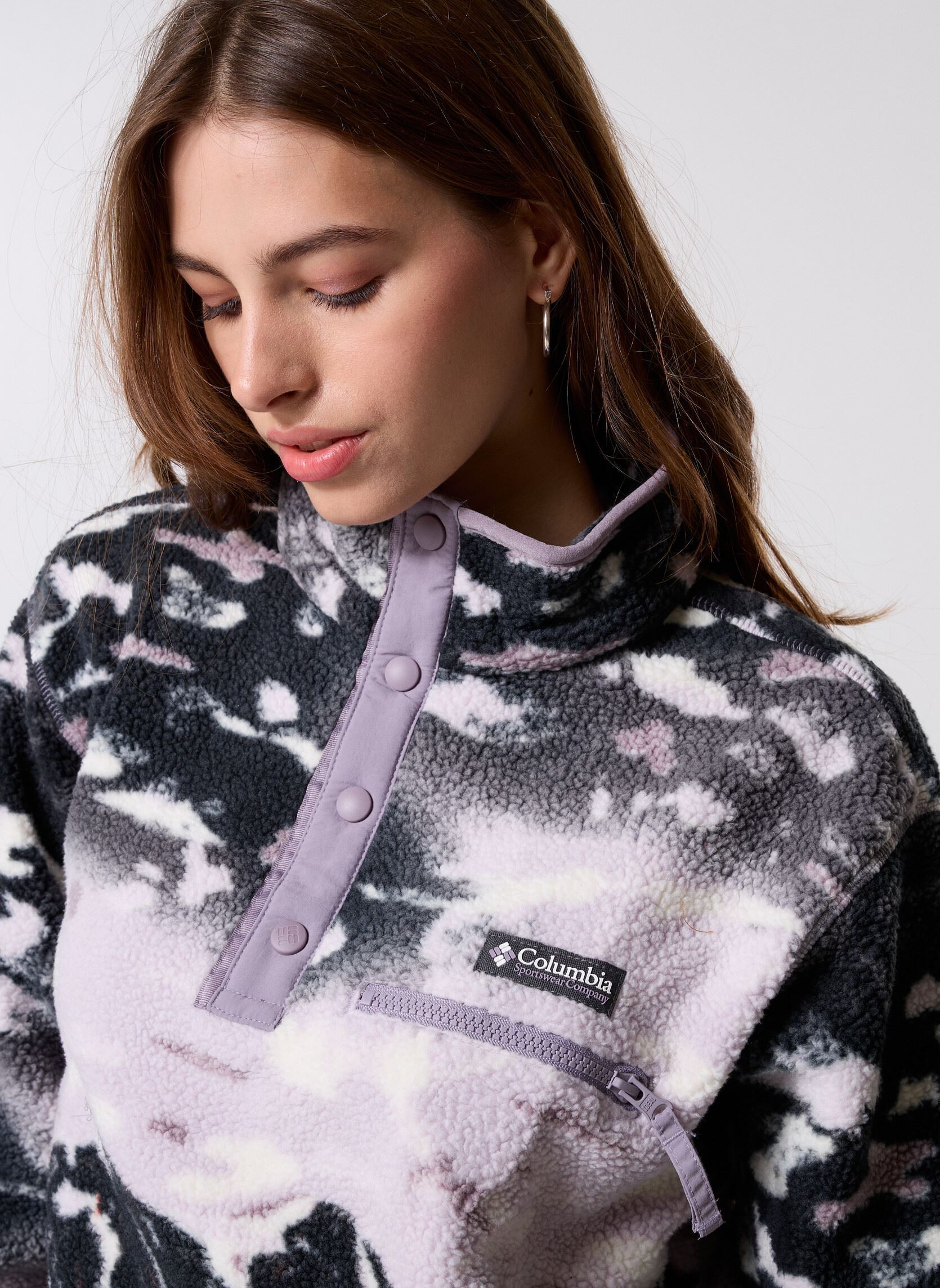 Vestes polaires Helvetia II Printed Cropped Half Snap femme violet Columbia Vestes polaires Helvetia II Printed Cropped Half Snap femme violet SHALE PURPLE SISTERS, SHALE PU