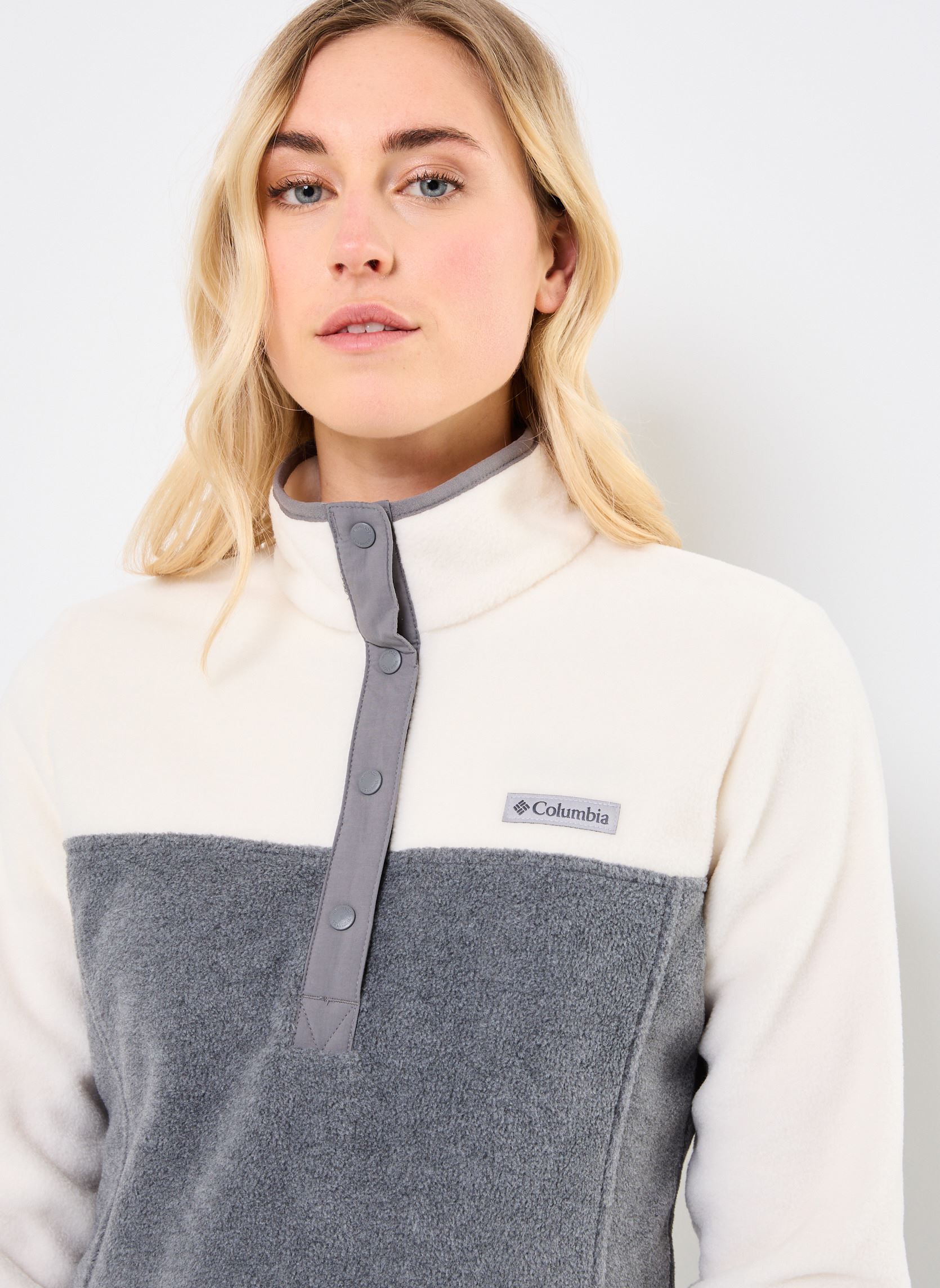 Pulls polaire Benton Springs 1/2 Snap Pull Over II femme gris Columbia Pulls polaire Benton Springs 1/2 Snap Pull Over II femme gris CITY GREY HEATHER, CHALK