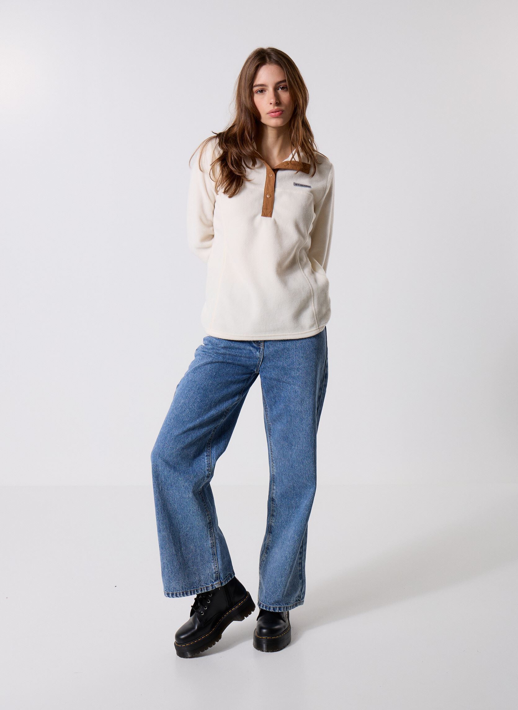 Vestes polaires Benton Springs 1/2 Snap Pull Over II femme beige Columbia Vestes polaires Benton Springs 1/2 Snap Pull Over II femme beige CHALK, CAMEL BROWN
