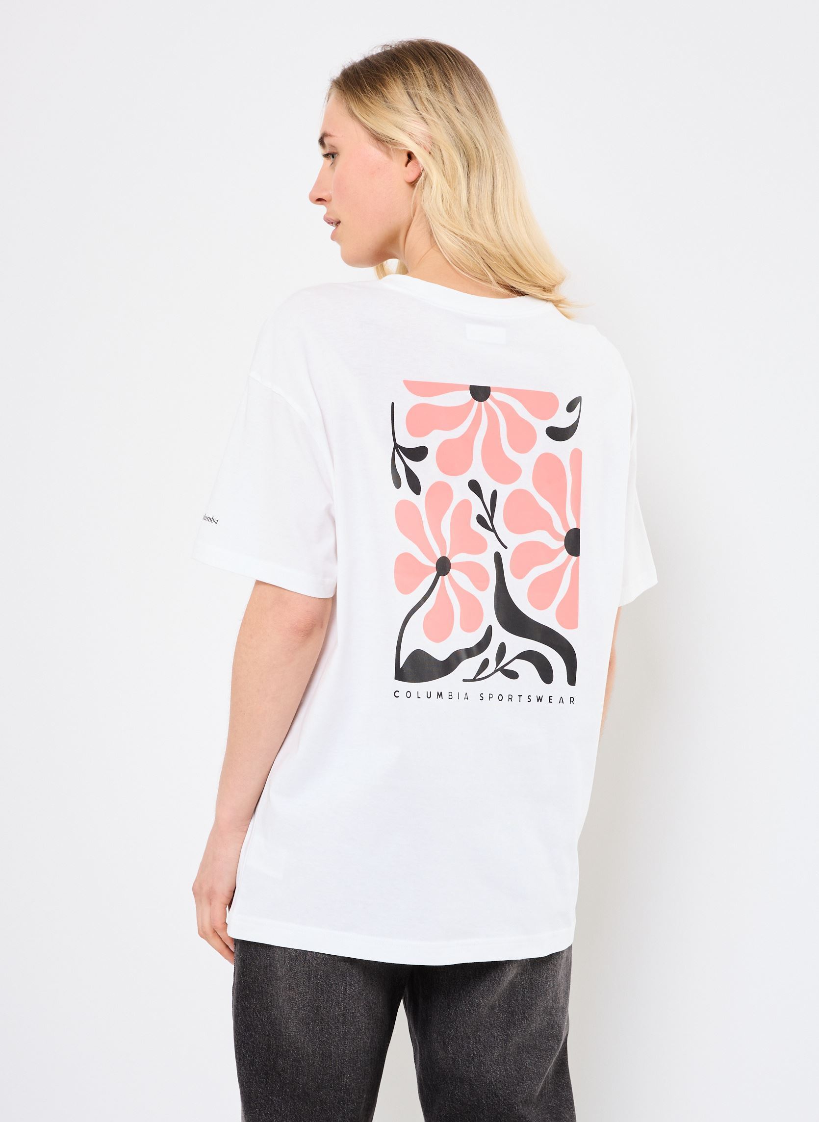 Kurzarm-T-Shirts Rolling Bend Graphic Oversized Tee damen weiß Columbia Kurzarm-T-Shirts Rolling Bend Graphic Oversized Tee damen weiß WHITE, FLORAL FUN