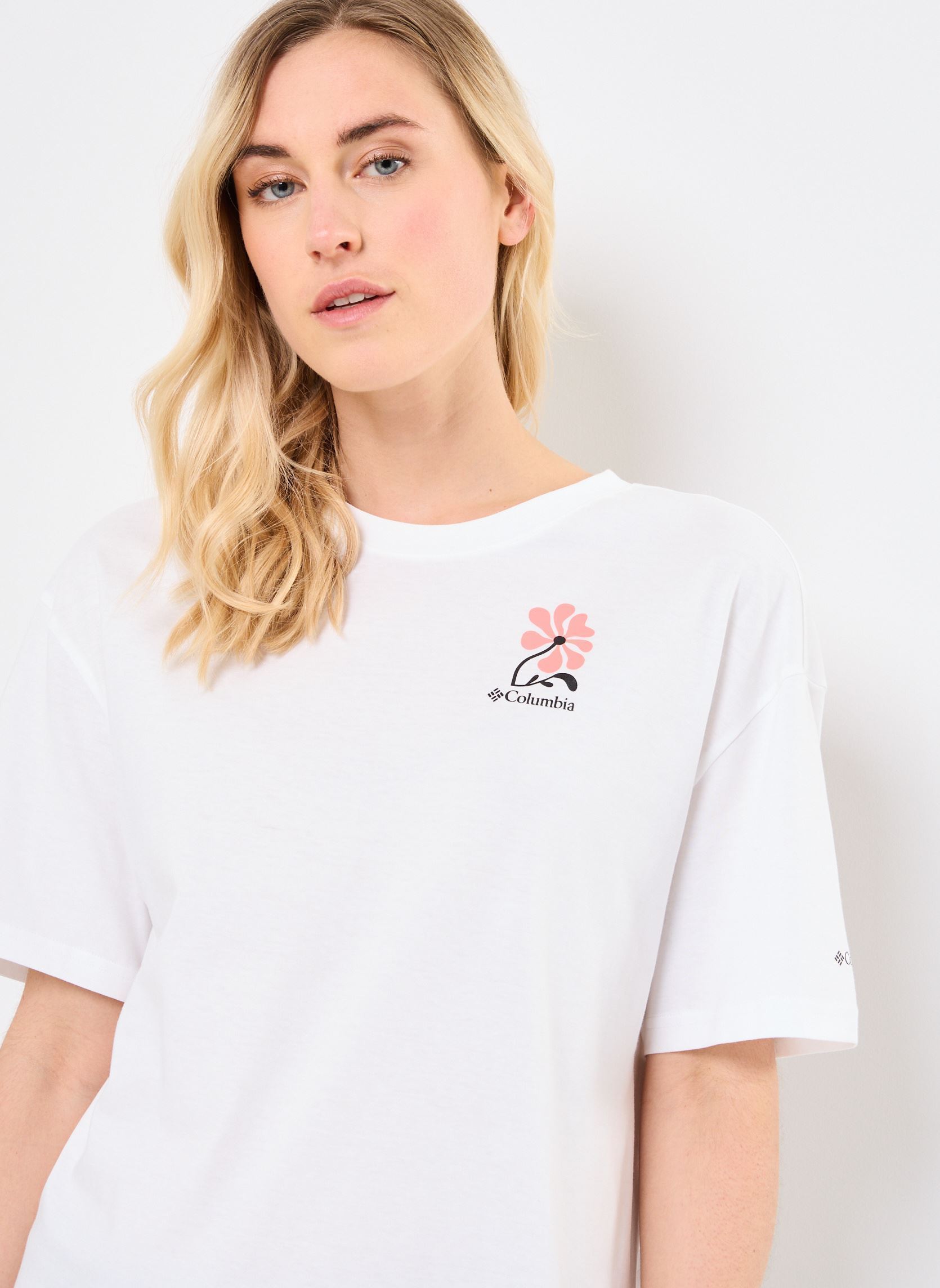 Kurzarm-T-Shirts Rolling Bend Graphic Oversized Tee damen weiß Columbia Kurzarm-T-Shirts Rolling Bend Graphic Oversized Tee damen weiß WHITE, FLORAL FUN
