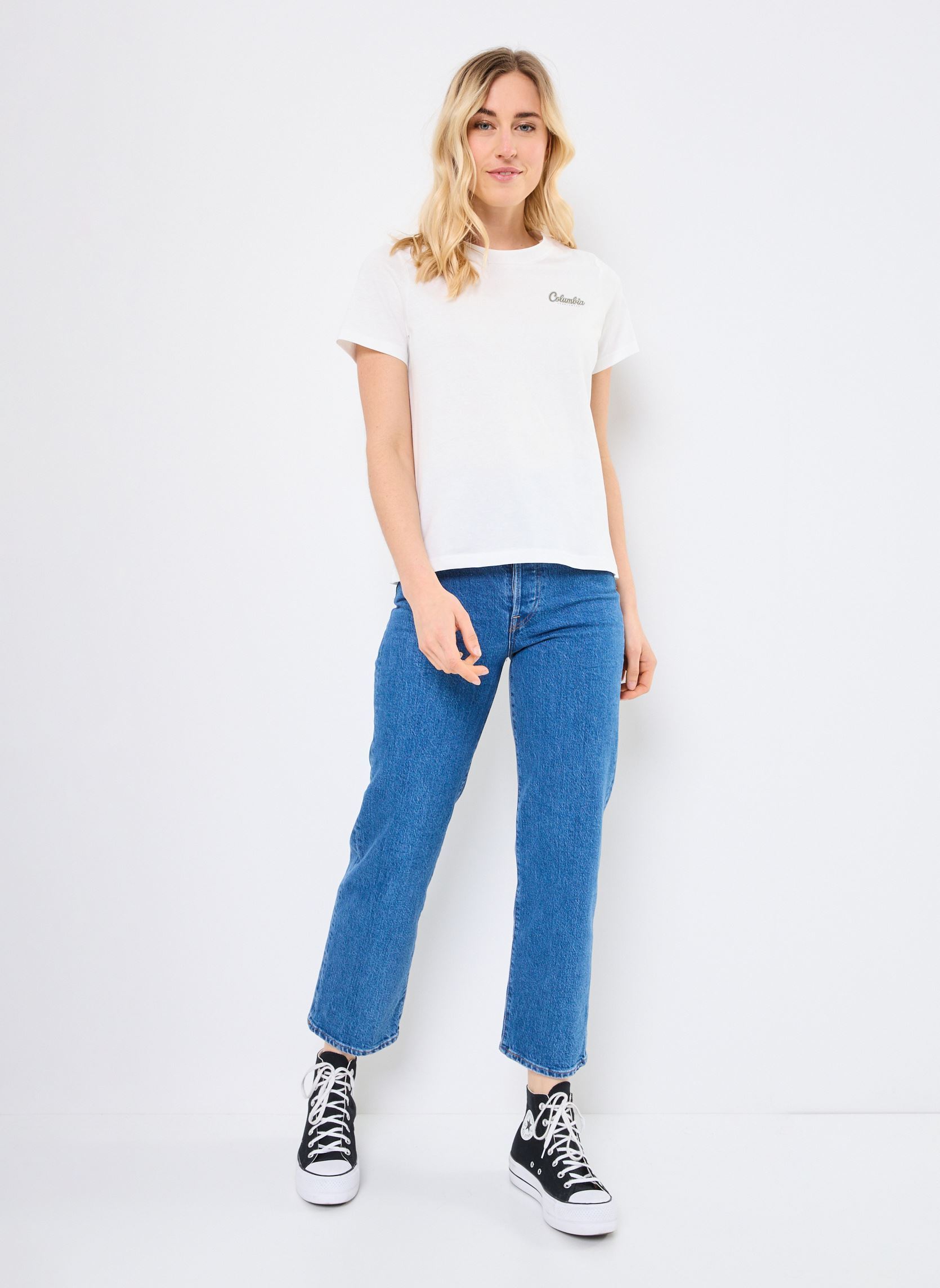 Tee-shirts manches courtes Rolling Bend Graphic Short Sleeve Shirt femme blanc Columbia Tee-shirts manches courtes Rolling Bend Graphic Short Sleeve Shirt femme blanc SEA SALT, TIMBERLINE TRIO