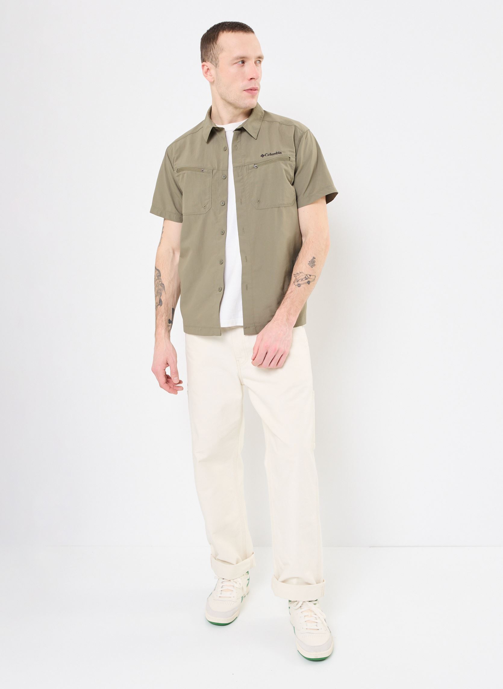Hemden Mountaindale Short Sleeve Shirt herren grau Columbia Hemden Mountaindale Short Sleeve Shirt herren grau STONE GREEN