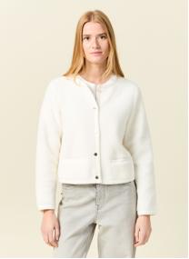 Gilets Gilets manches longues - CLASSI1GILF femme blanc Bonobo Gilets Gilets manches longues - CLASSI1GILF femme blanc Blanc