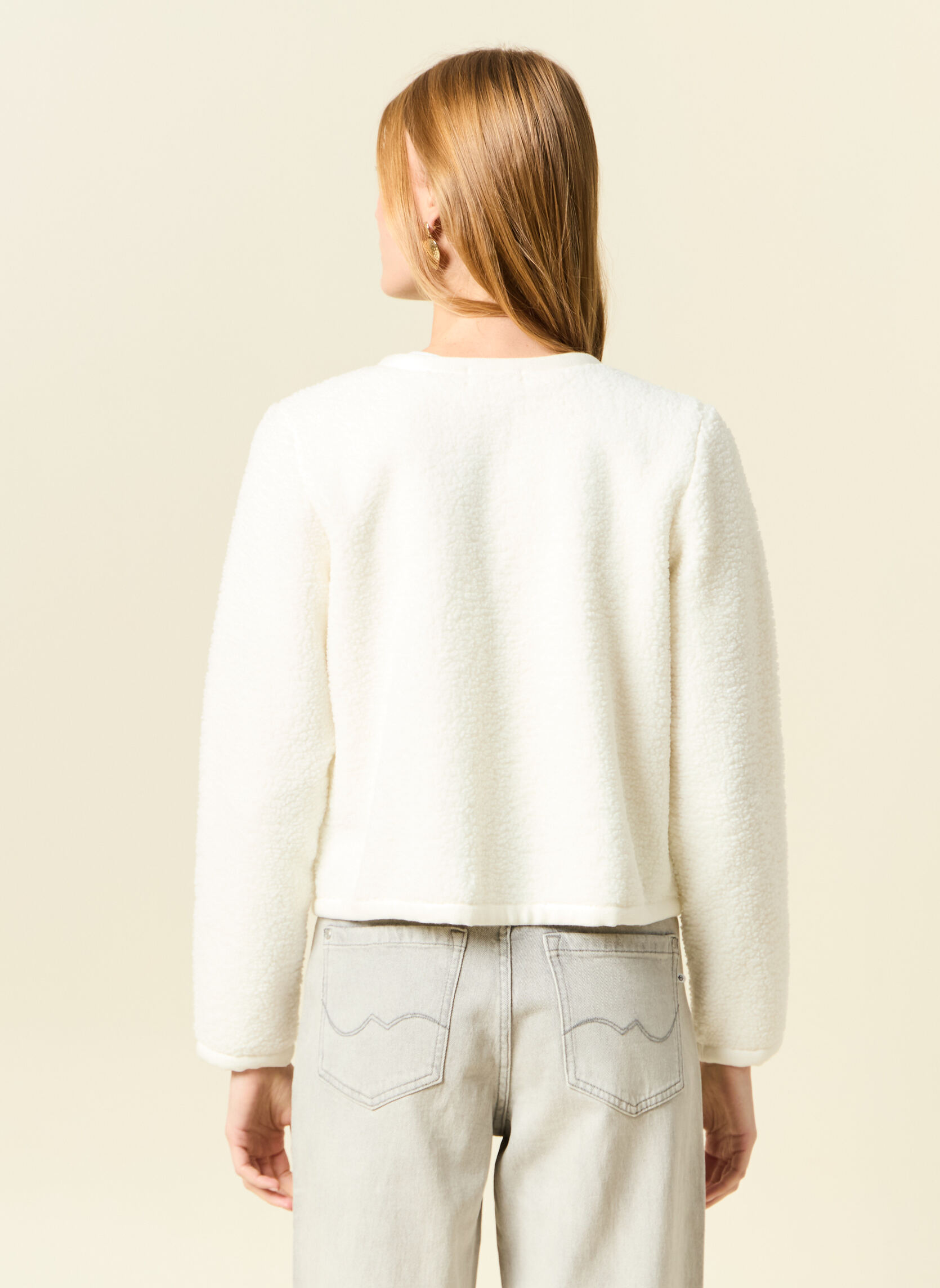 Gilets Gilets manches longues - CLASSI1GILF femme blanc Bonobo Gilets Gilets manches longues - CLASSI1GILF femme blanc Blanc