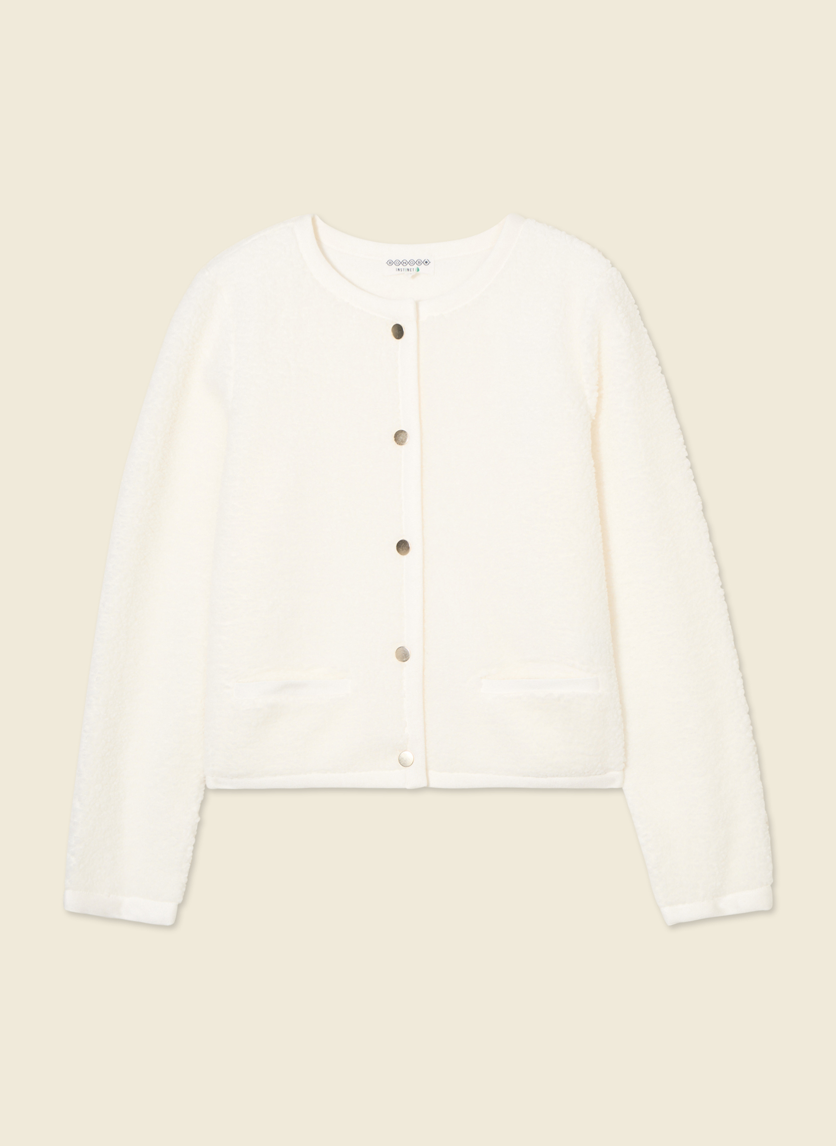 Gilets Gilets manches longues - CLASSI1GILF femme blanc Bonobo Gilets Gilets manches longues - CLASSI1GILF femme blanc Blanc