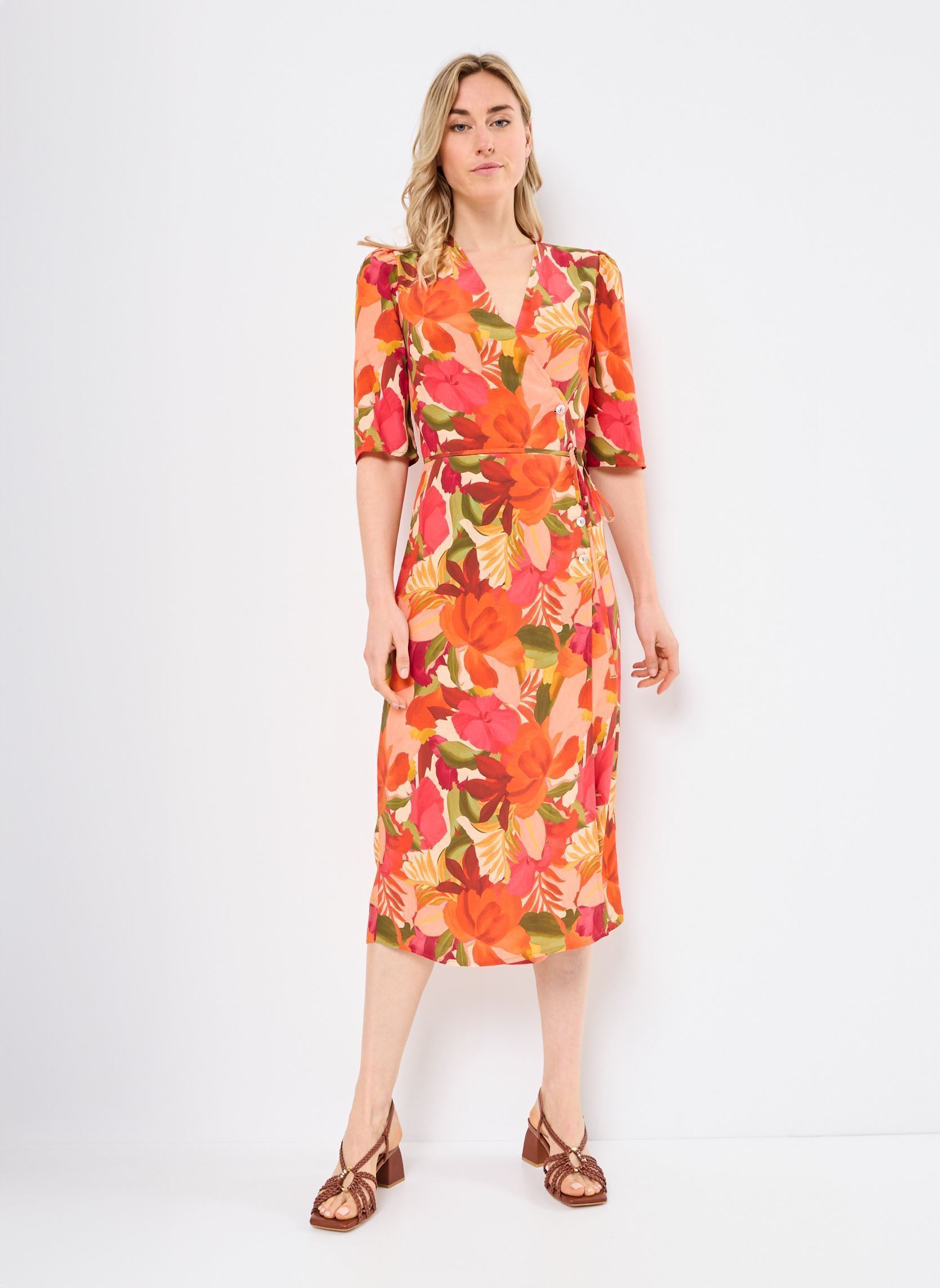 Kleider RMATISS-LONG damen mehrfarbig Georgia Rose Kleider RMATISS-LONG damen mehrfarbig ORANGE