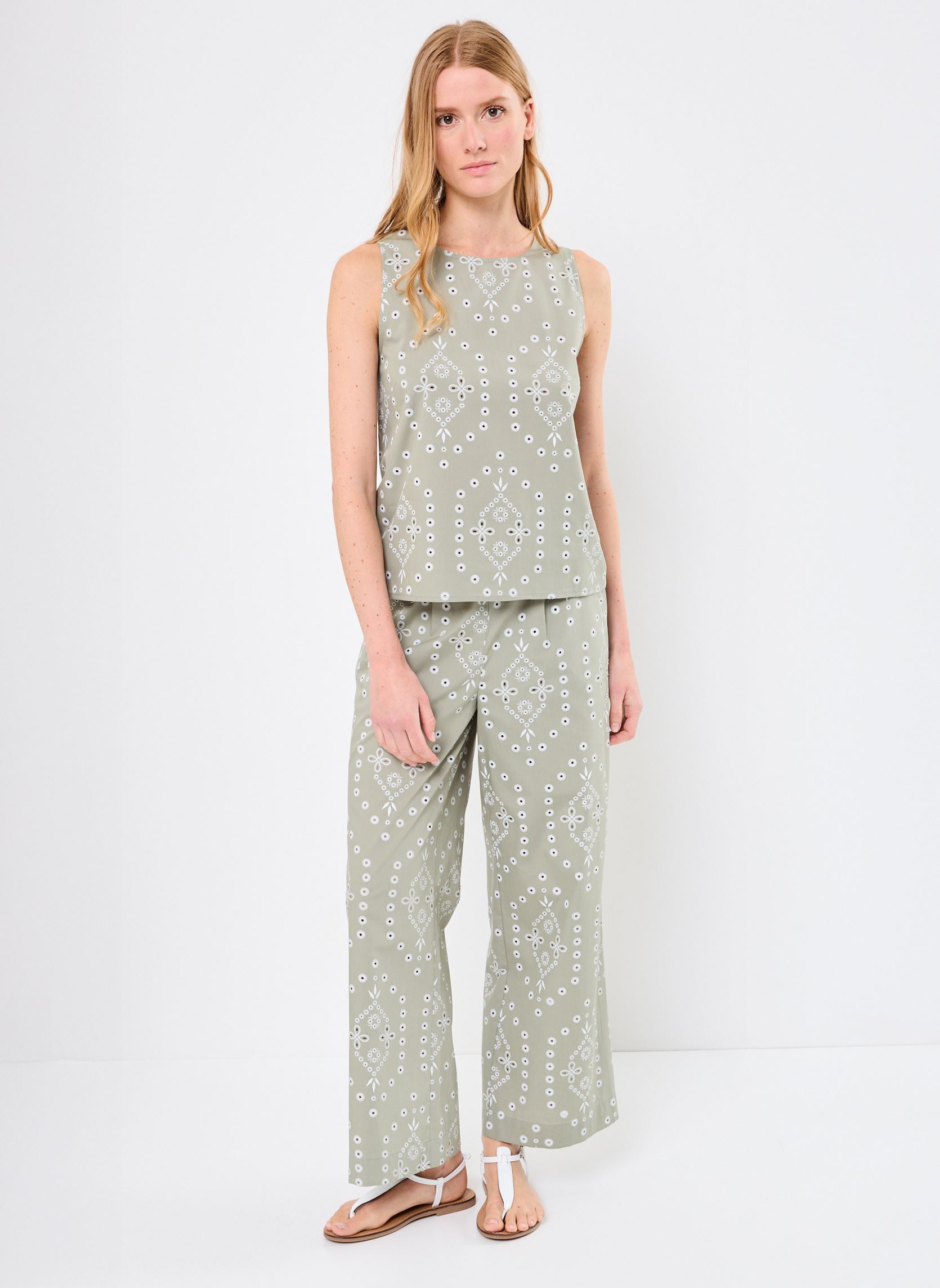 Tops TBRODERIE dames groen MADE BY Tops TBRODERIE dames groen ECRU SEAGRASS
