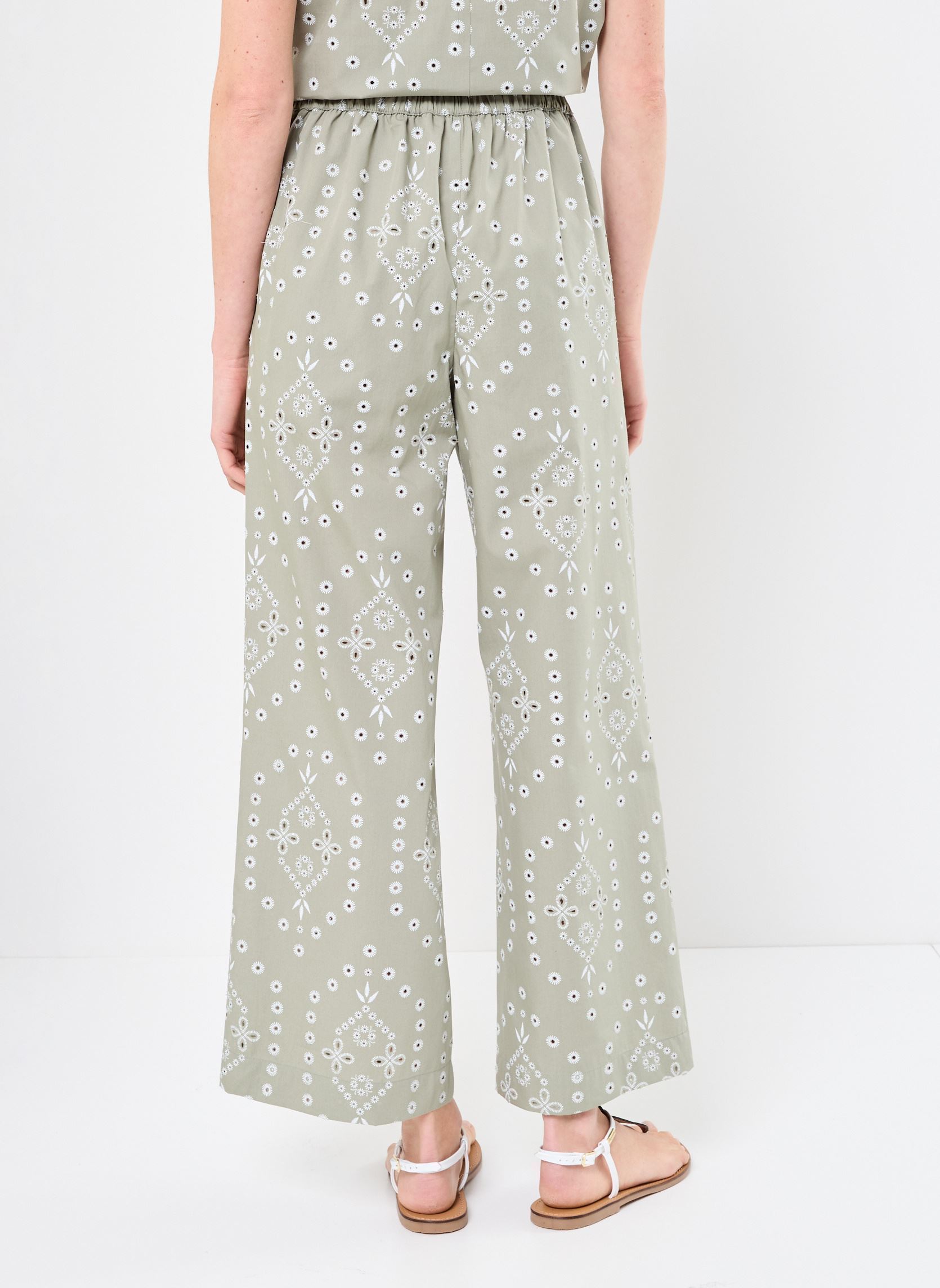 Weite Hosen PBRODERIE damen grün MADE BY Weite Hosen PBRODERIE damen grün ECRU SEAGRASS
