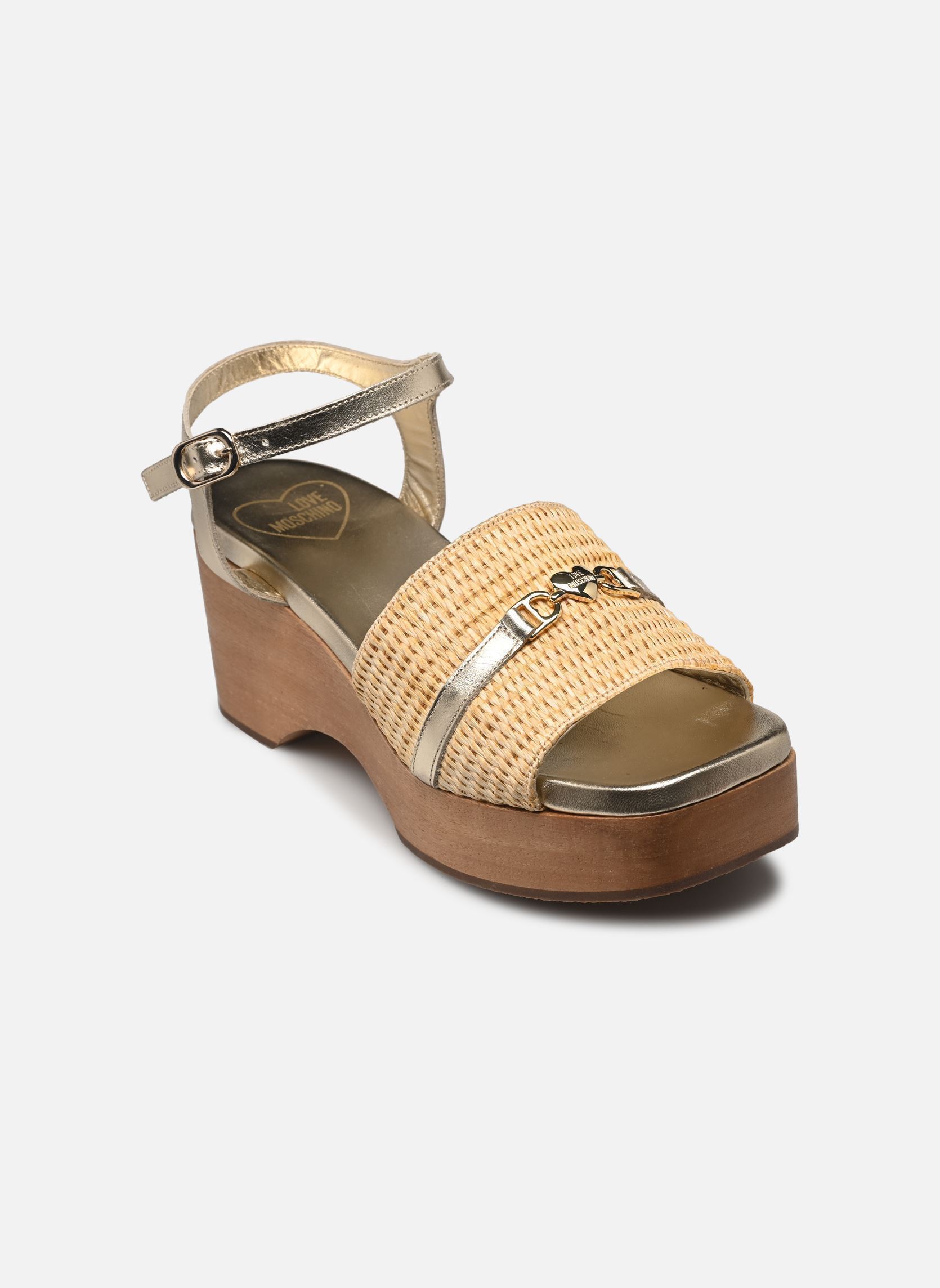 Sandales compensées et plateformes Wood Clogs JA16278Z0M femme beige Love Moschino Sandales compensées et plateformes Wood Clogs JA16278Z0M femme beige NATURAL/PLATINUM