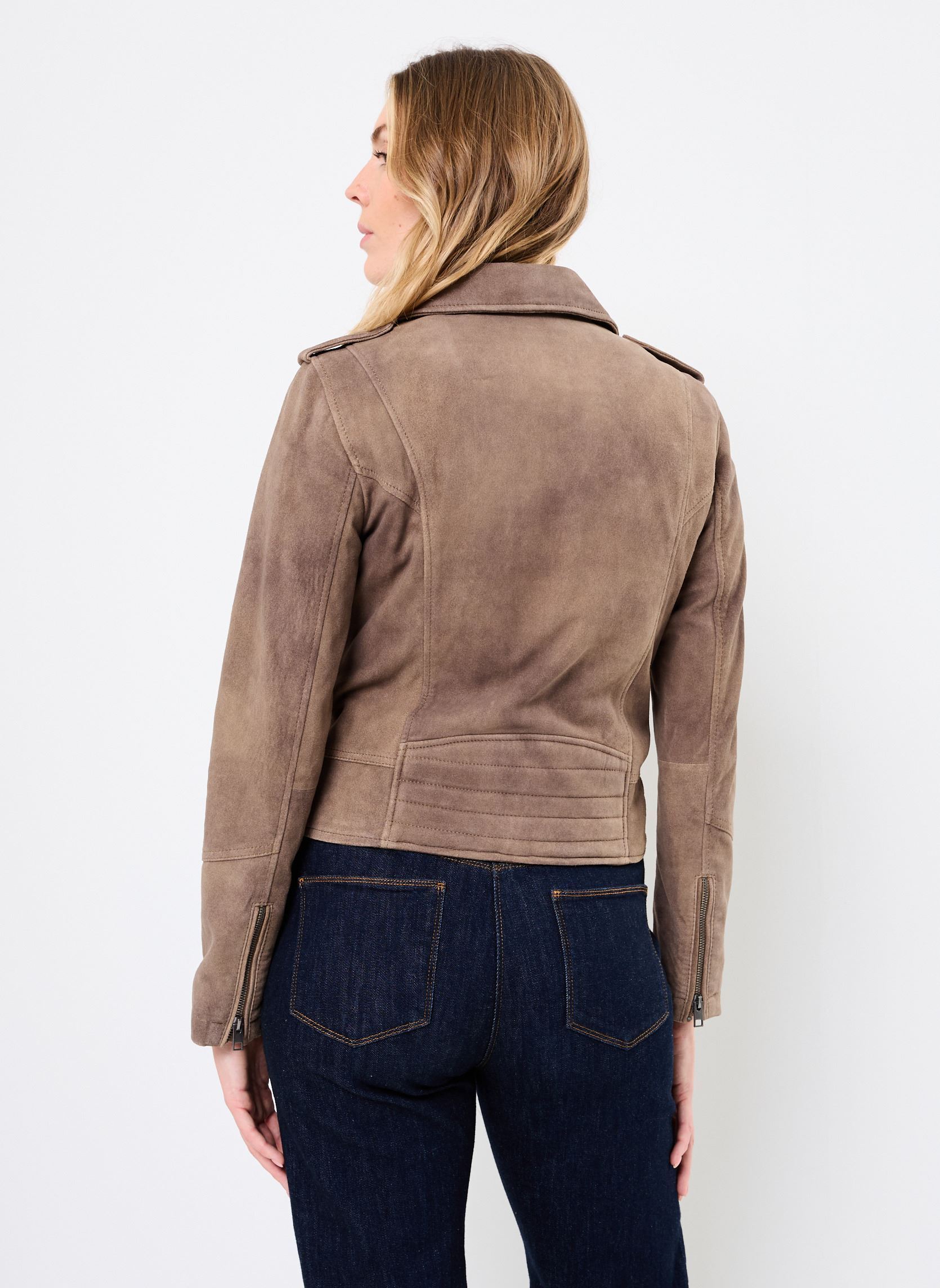 Blouson En Cuir Marron Etam Pour Femme - Taille 40 - Occasion Très Bon état