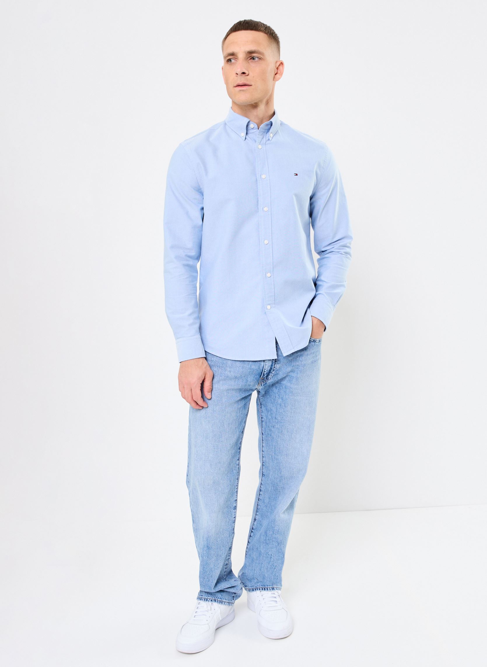 Hemden Solid Heritage Oxfor SB heren blauw Tommy Hilfiger Hemden Solid Heritage Oxfor SB heren blauw SHIRT BLUE