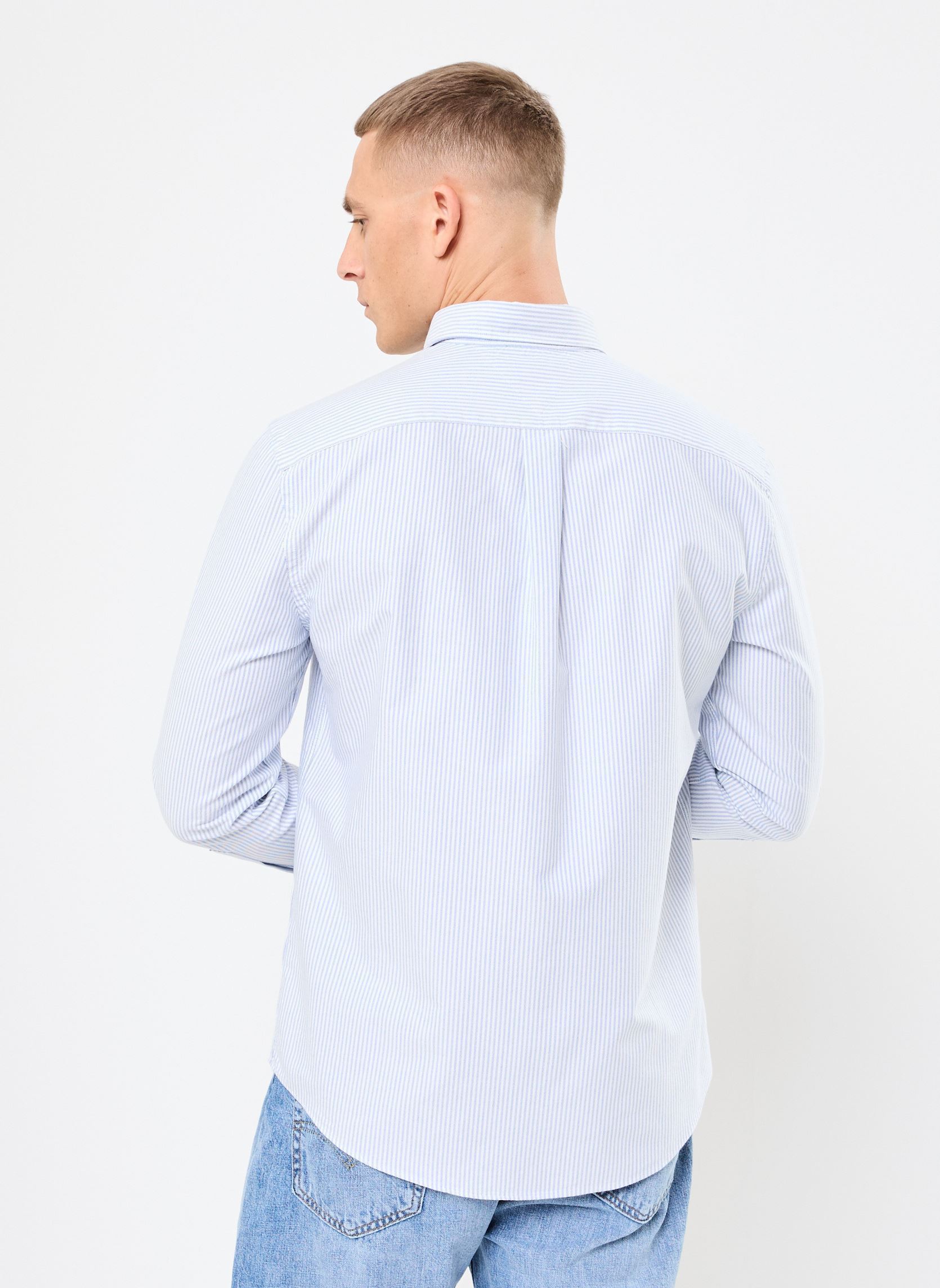 Tee-shirts manches longues Heritage Oxford Stri SBW homme bleu Tommy Hilfiger Tee-shirts manches longues Heritage Oxford Stri SBW homme bleu SHIRT BLUE / WHITE