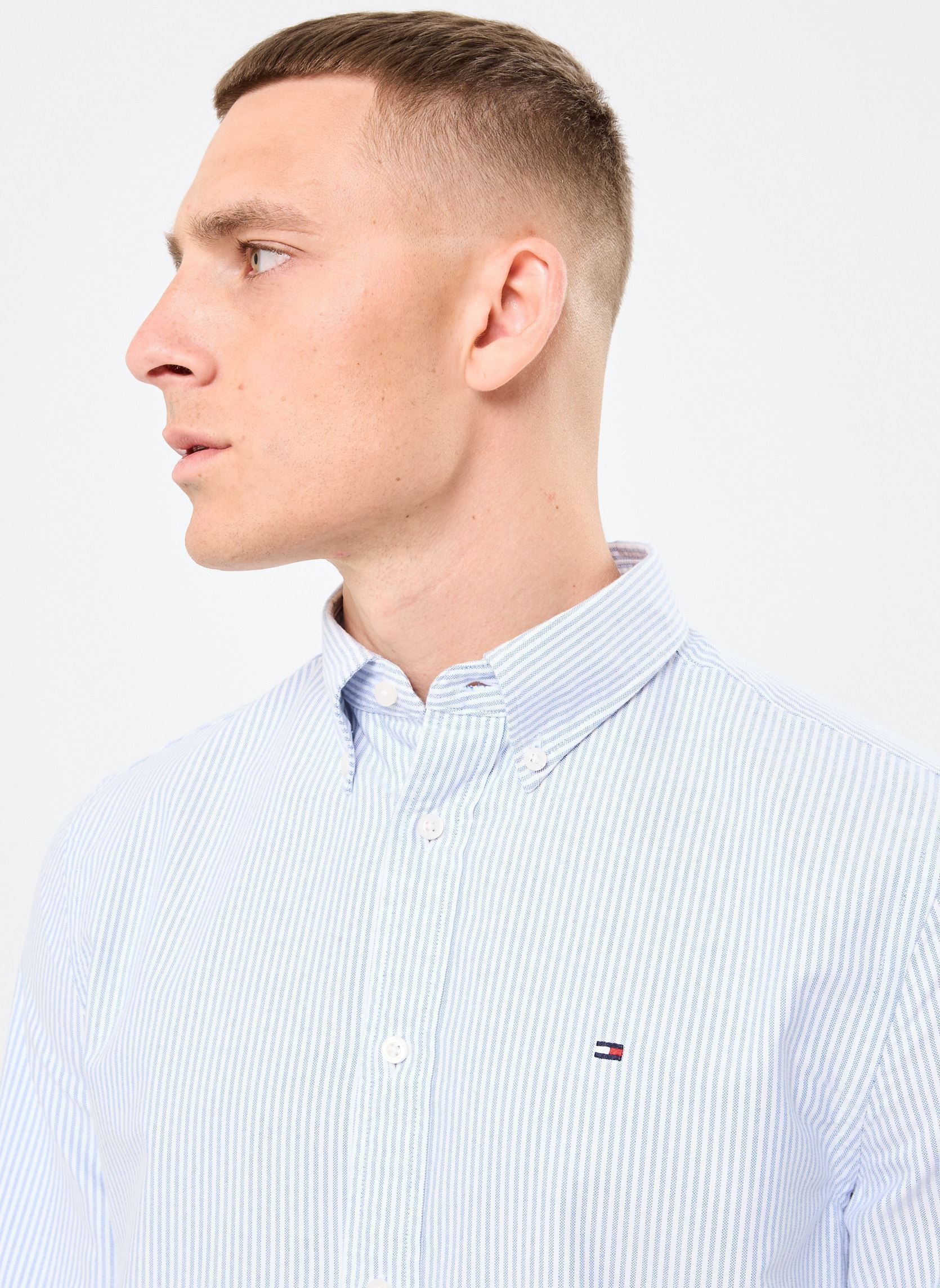 Tee-shirts manches longues Heritage Oxford Stri SBW homme bleu Tommy Hilfiger Tee-shirts manches longues Heritage Oxford Stri SBW homme bleu SHIRT BLUE / WHITE