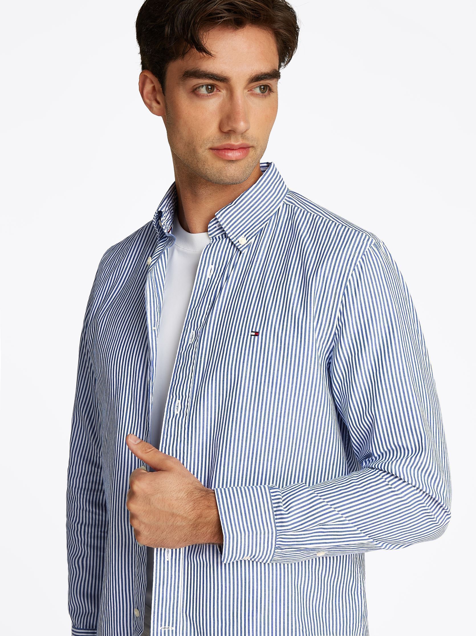 Chemises Flex Poplin Classic MW0MW37549 homme bleu Tommy Hilfiger Chemises Flex Poplin Classic MW0MW37549 homme bleu WEDGE BLUE / OPTIC WHITE