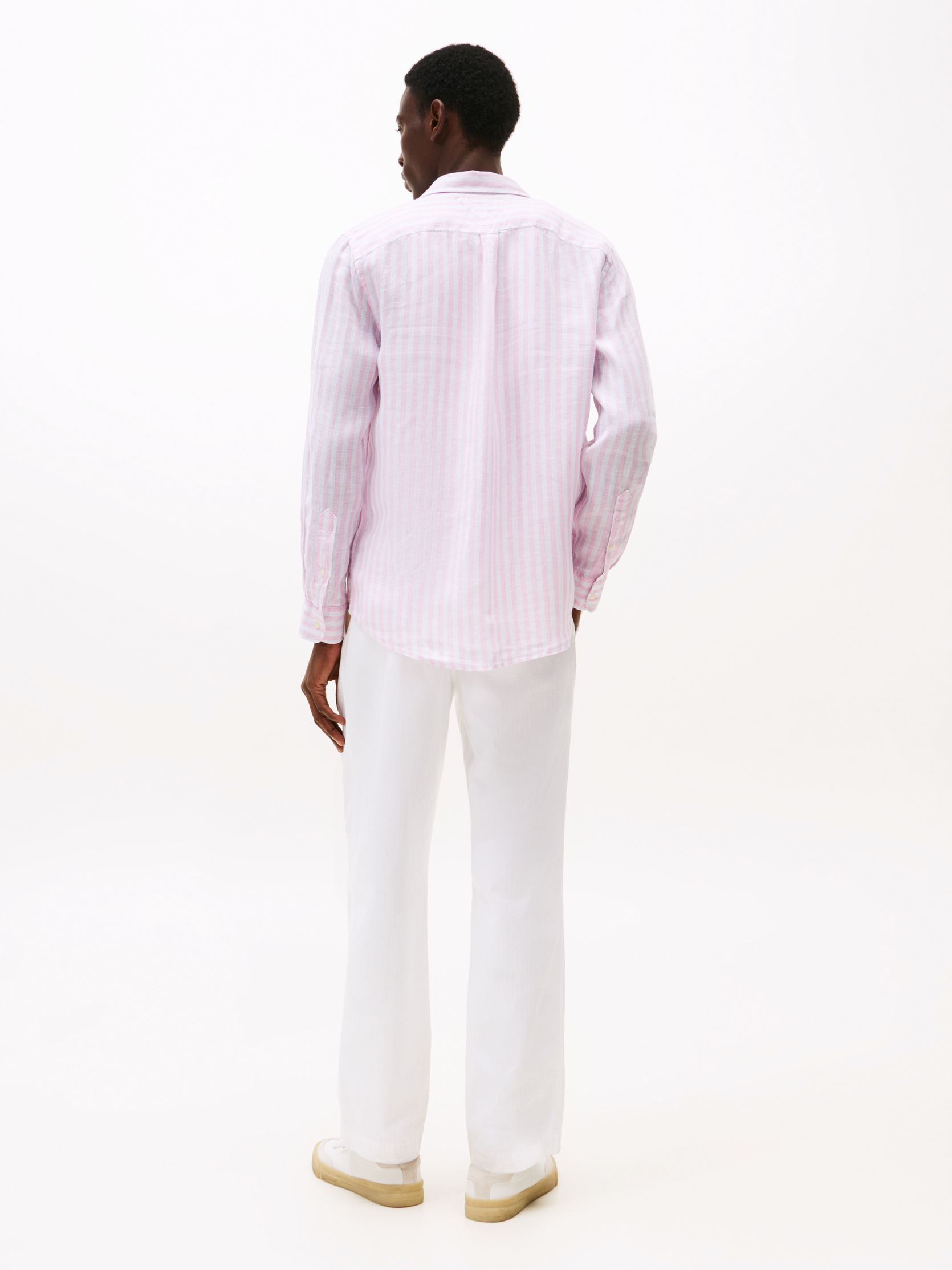 Hemden Linen Essential Stri MW0MW38581 heren roze Tommy Hilfiger Hemden Linen Essential Stri MW0MW38581 heren roze CLASSIC PINK / STRIPE