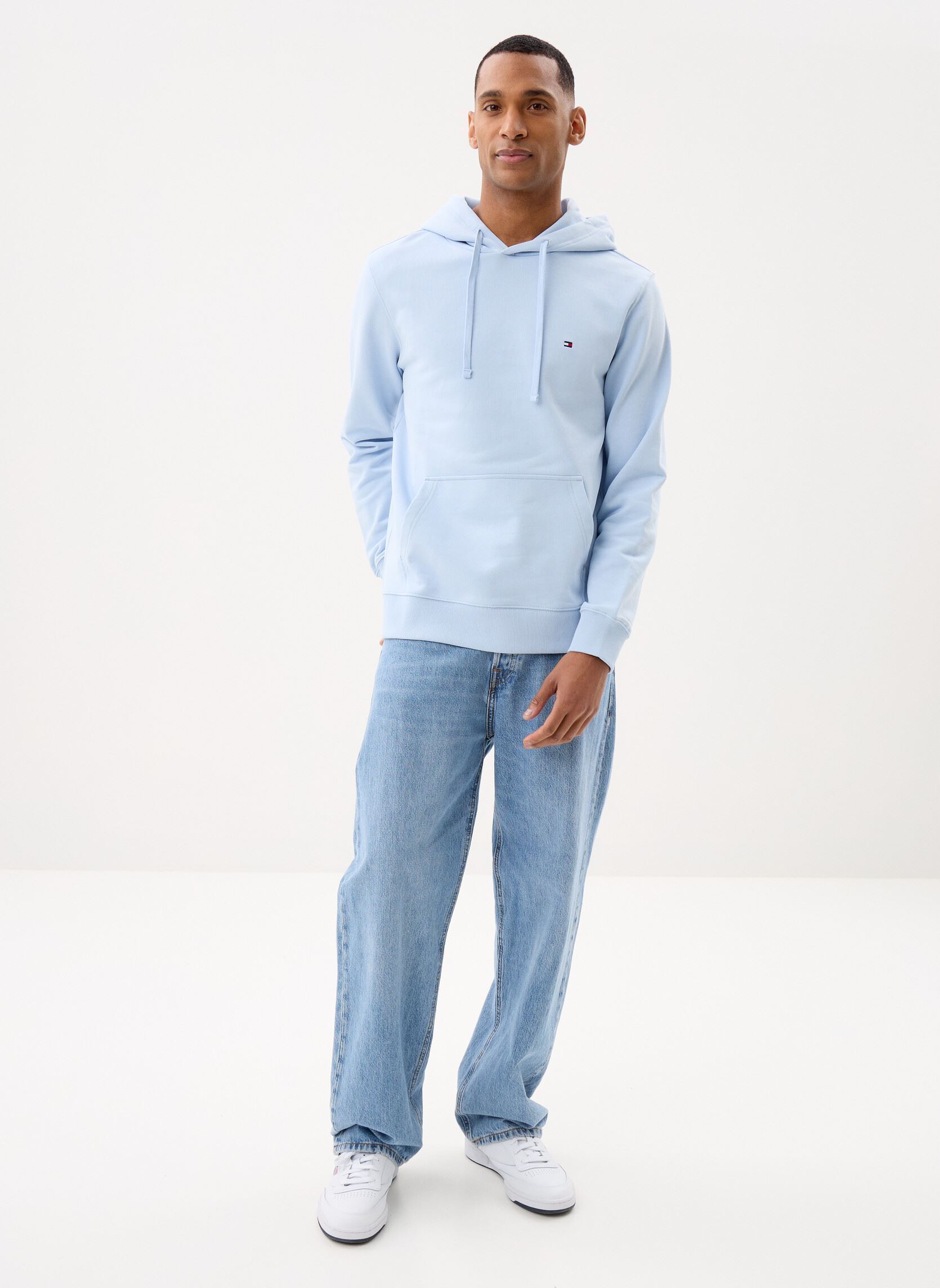 Sweats à capuche Essential Terry Hood MW0MW37235 homme bleu Tommy Hilfiger Sweats à capuche Essential Terry Hood MW0MW37235 homme bleu BREEZY BLUE