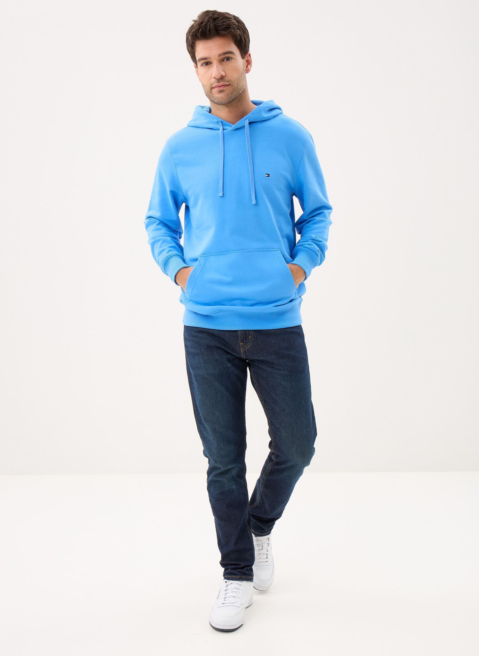 Sweats à capuche Essential Terry Hood MW0MW37235 homme bleu Tommy Hilfiger Sweats à capuche Essential Terry Hood MW0MW37235 homme bleu BLUE SPELL