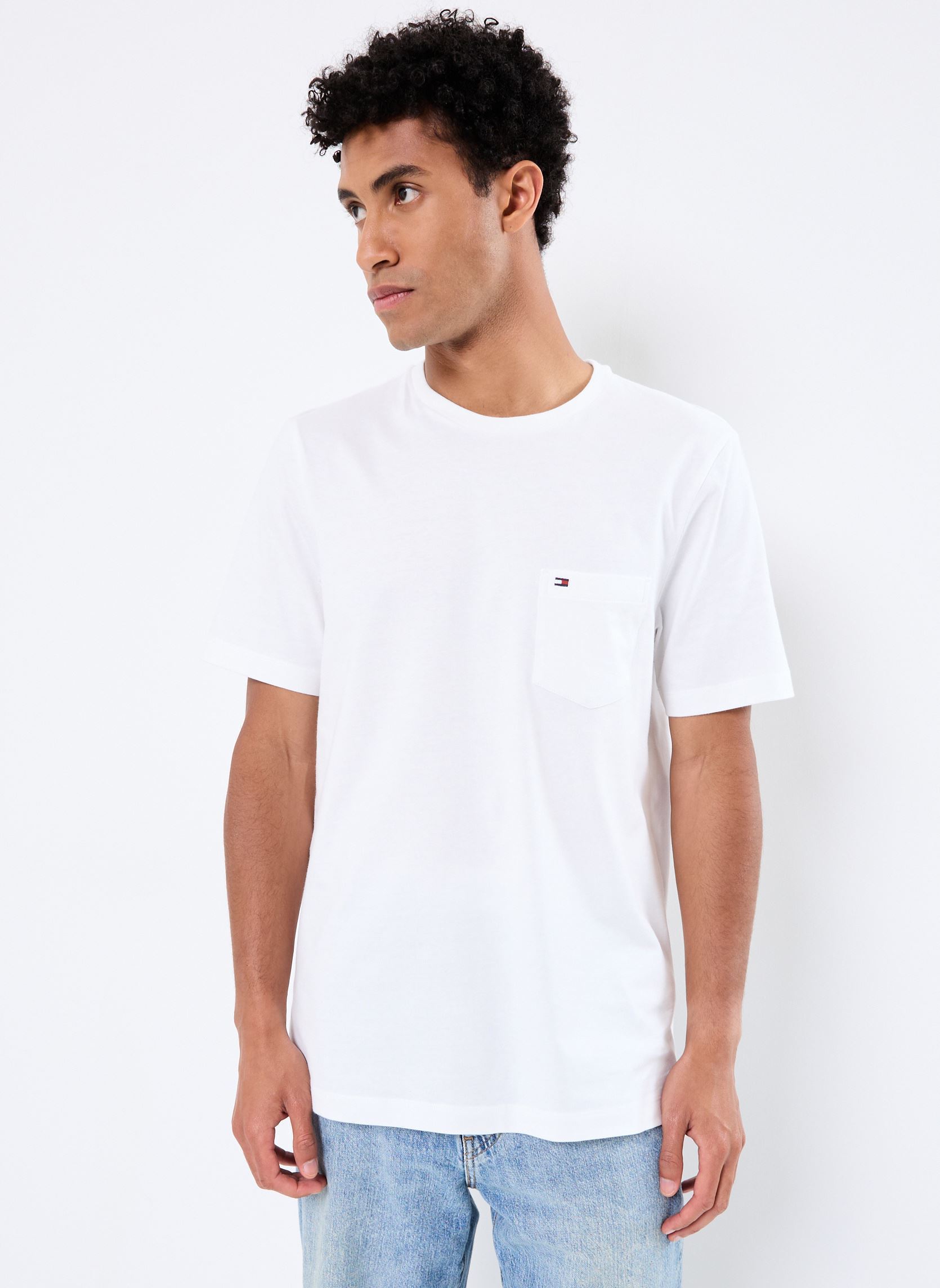 Tee-shirts manches courtes Essential Solid Pock MW0MW37283 homme blanc Tommy Hilfiger Tee-shirts manches courtes Essential Solid Pock MW0MW37283 homme blanc WHITE