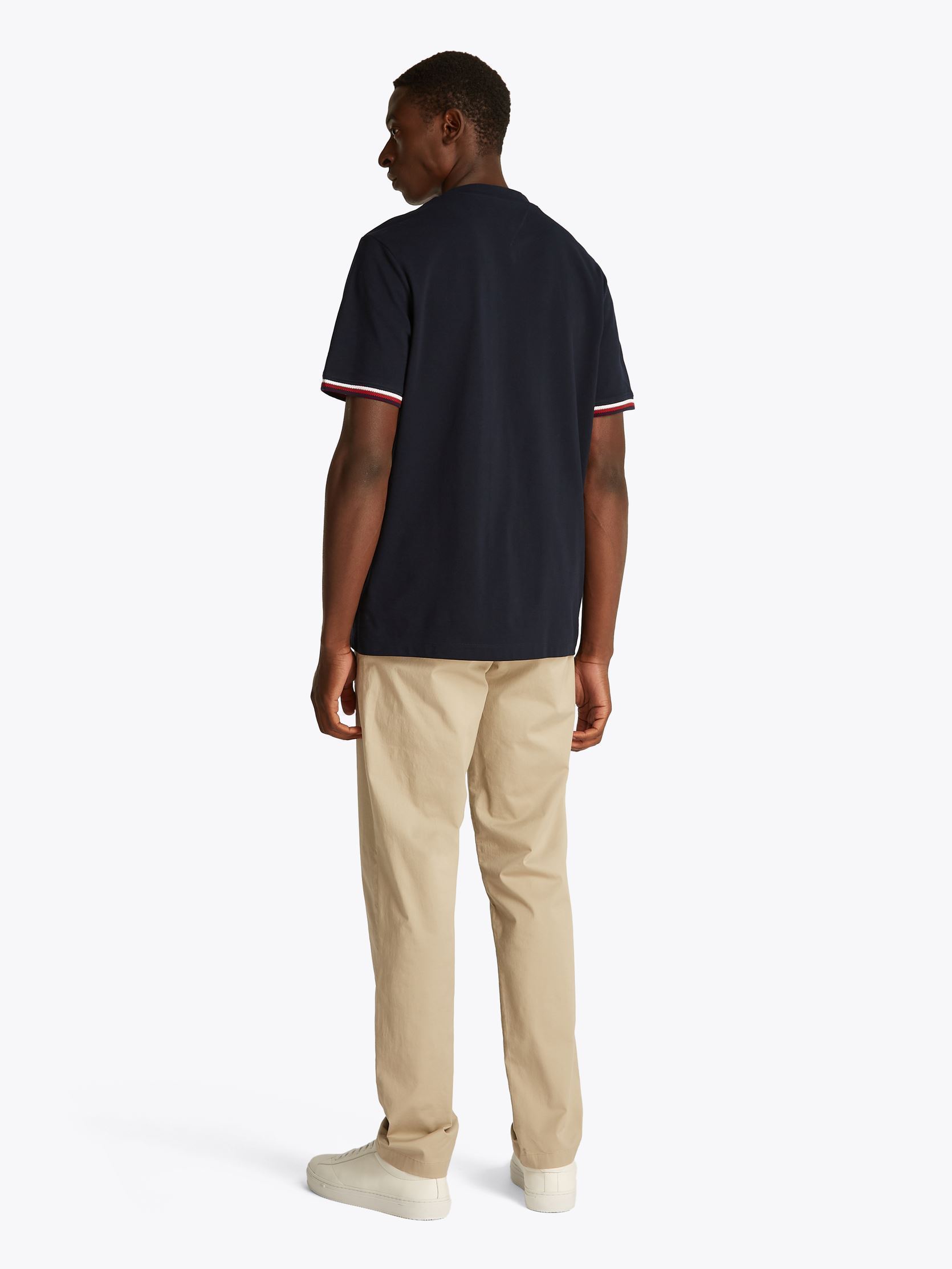Kurzarm-T-Shirts Global Stripe Cuff T MW0MW38630 herren blau Tommy Hilfiger Kurzarm-T-Shirts Global Stripe Cuff T MW0MW38630 herren blau DESERT SKY