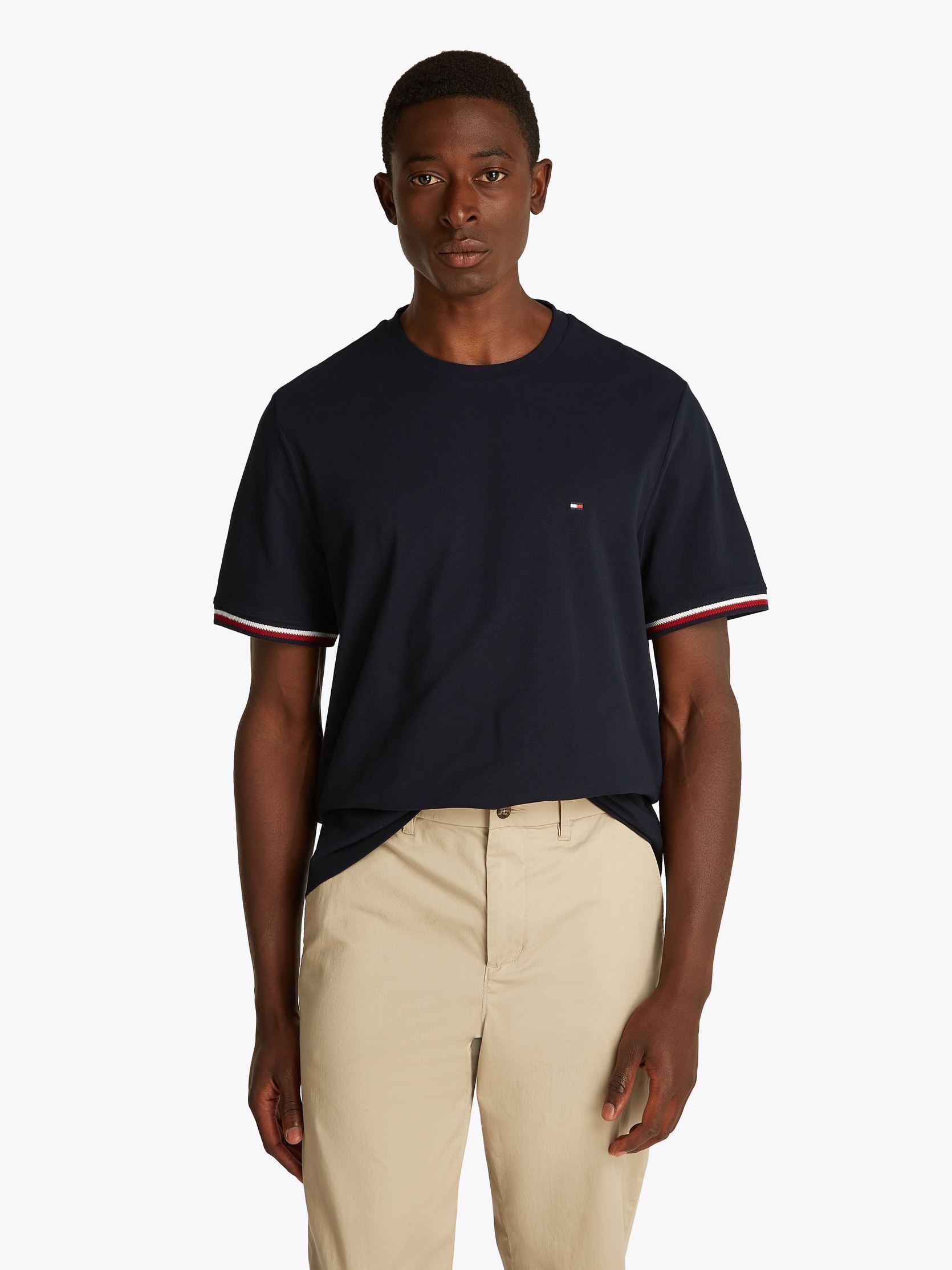 T shirt Tommy Hilfiger MW0MW38630 GLOBAL STRIPE DW5 DESERT SKY IT - vue 8