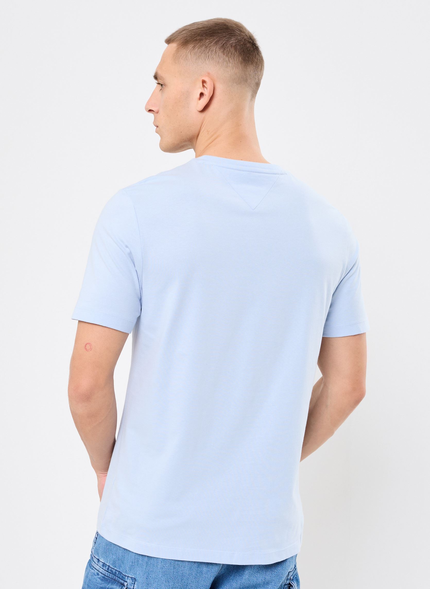 Kurzarm-T-Shirts Ess Seasonal Reg Fit MW0MW39995 herren blau Tommy Hilfiger Kurzarm-T-Shirts Ess Seasonal Reg Fit MW0MW39995 herren blau BREEZY BLUE