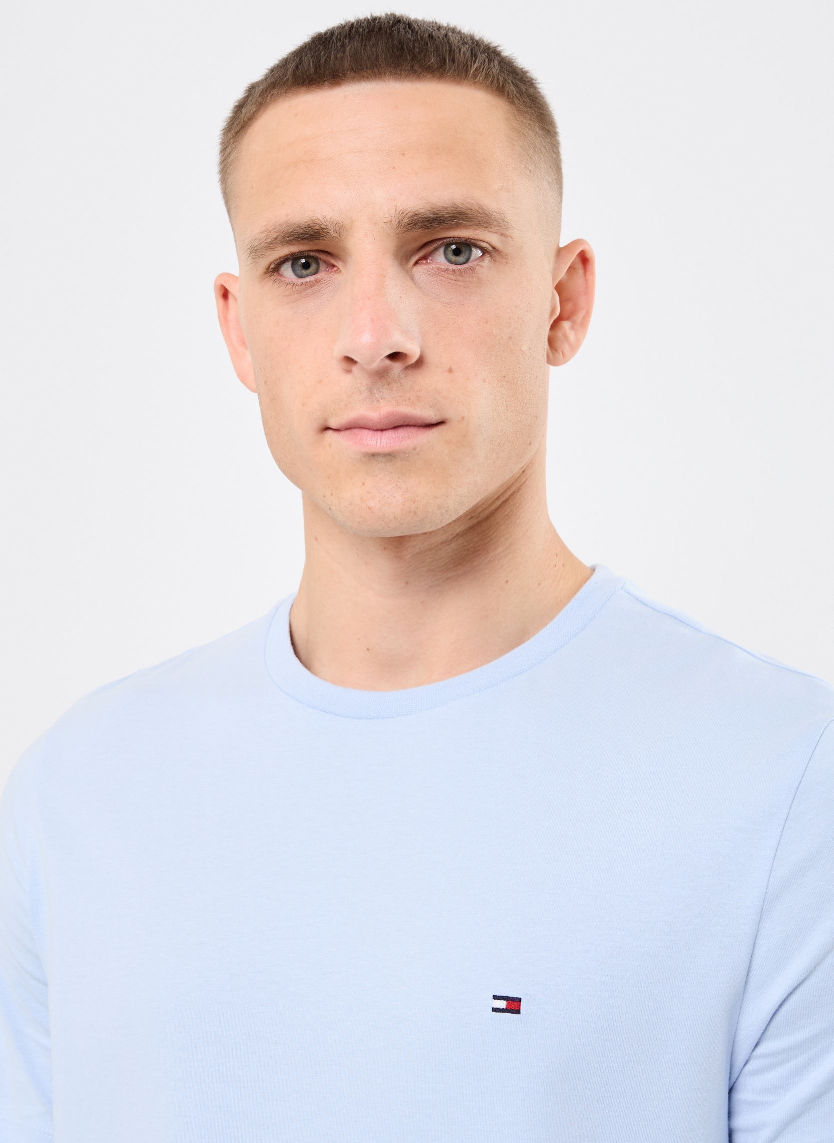Kurzarm-T-Shirts Ess Seasonal Reg Fit MW0MW39995 herren blau Tommy Hilfiger Kurzarm-T-Shirts Ess Seasonal Reg Fit MW0MW39995 herren blau BREEZY BLUE