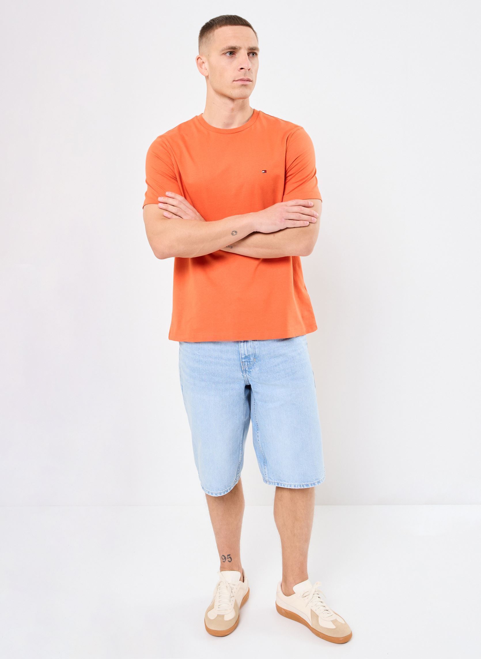 Kurzarm-T-Shirts Ess Seasonal Reg Fit MW0MW39995 herren orange Tommy Hilfiger Kurzarm-T-Shirts Ess Seasonal Reg Fit MW0MW39995 herren orange BRILLIANT ORANGE