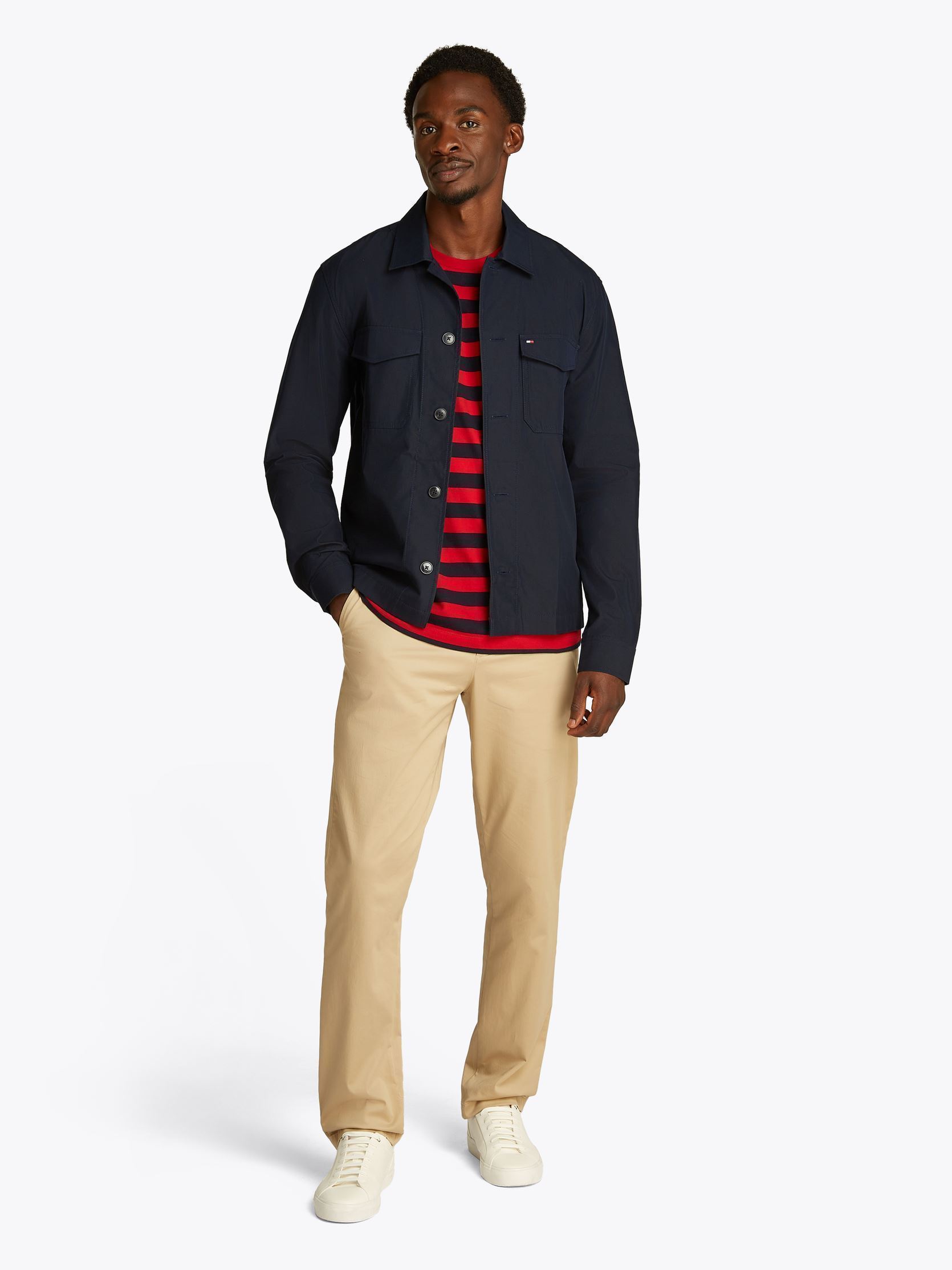 Chemises Cotton Nylon Shirt J MW0MW38712 homme bleu Tommy Hilfiger Chemises Cotton Nylon Shirt J MW0MW38712 homme bleu DESERT SKY